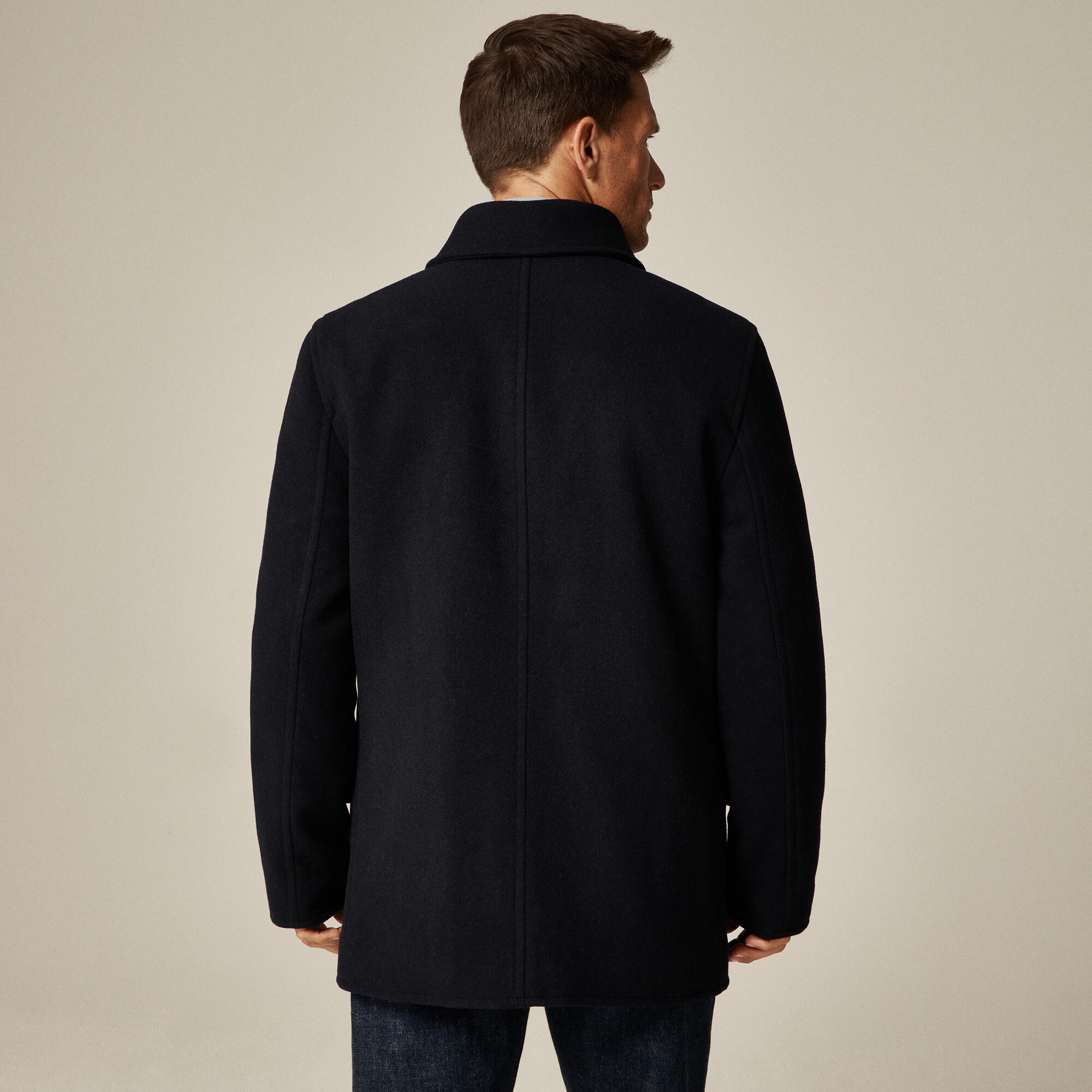 Dock peacoat in wool blend with PrimaLoft®