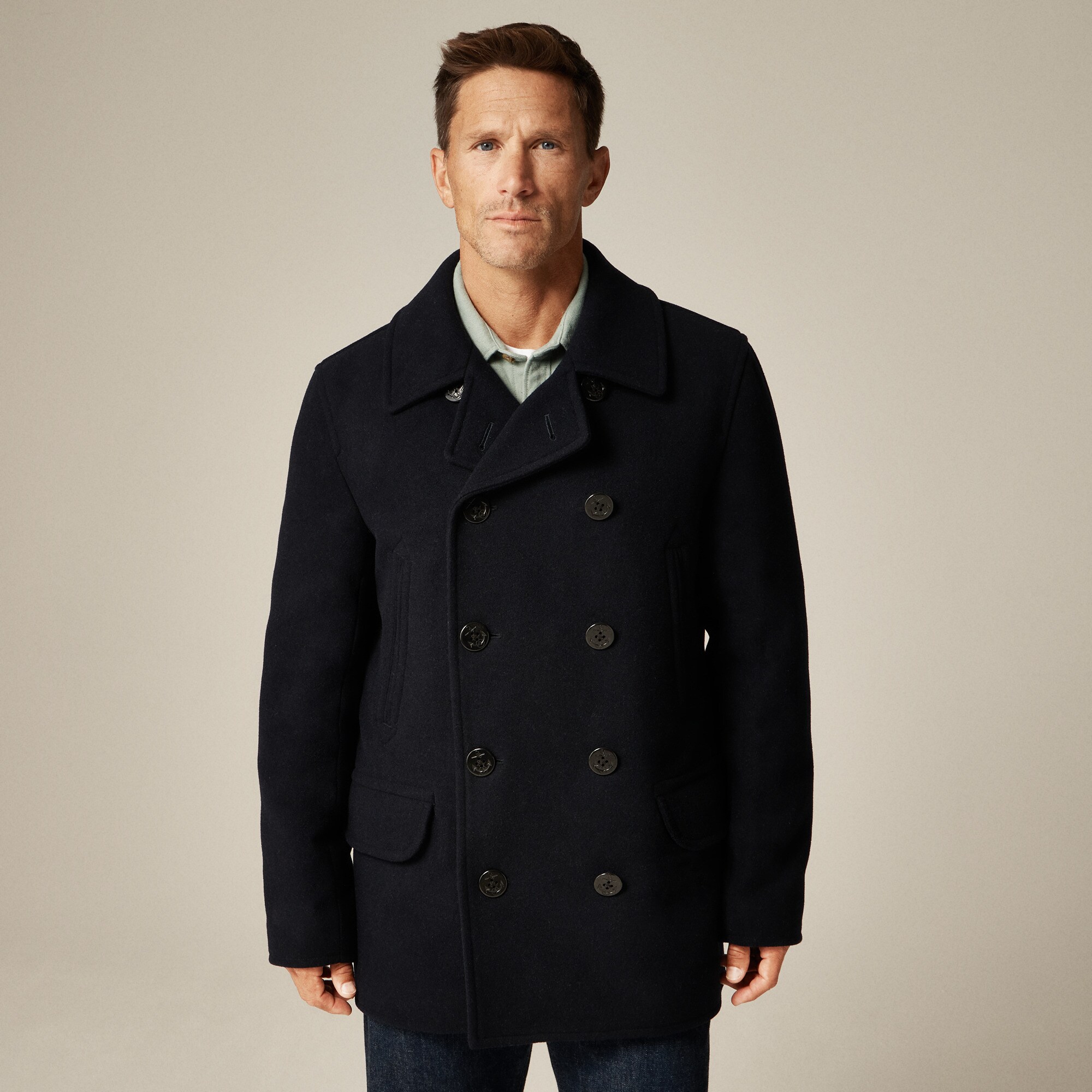 Dock Peacoat In Wool Blend With PrimaLoft® For Men