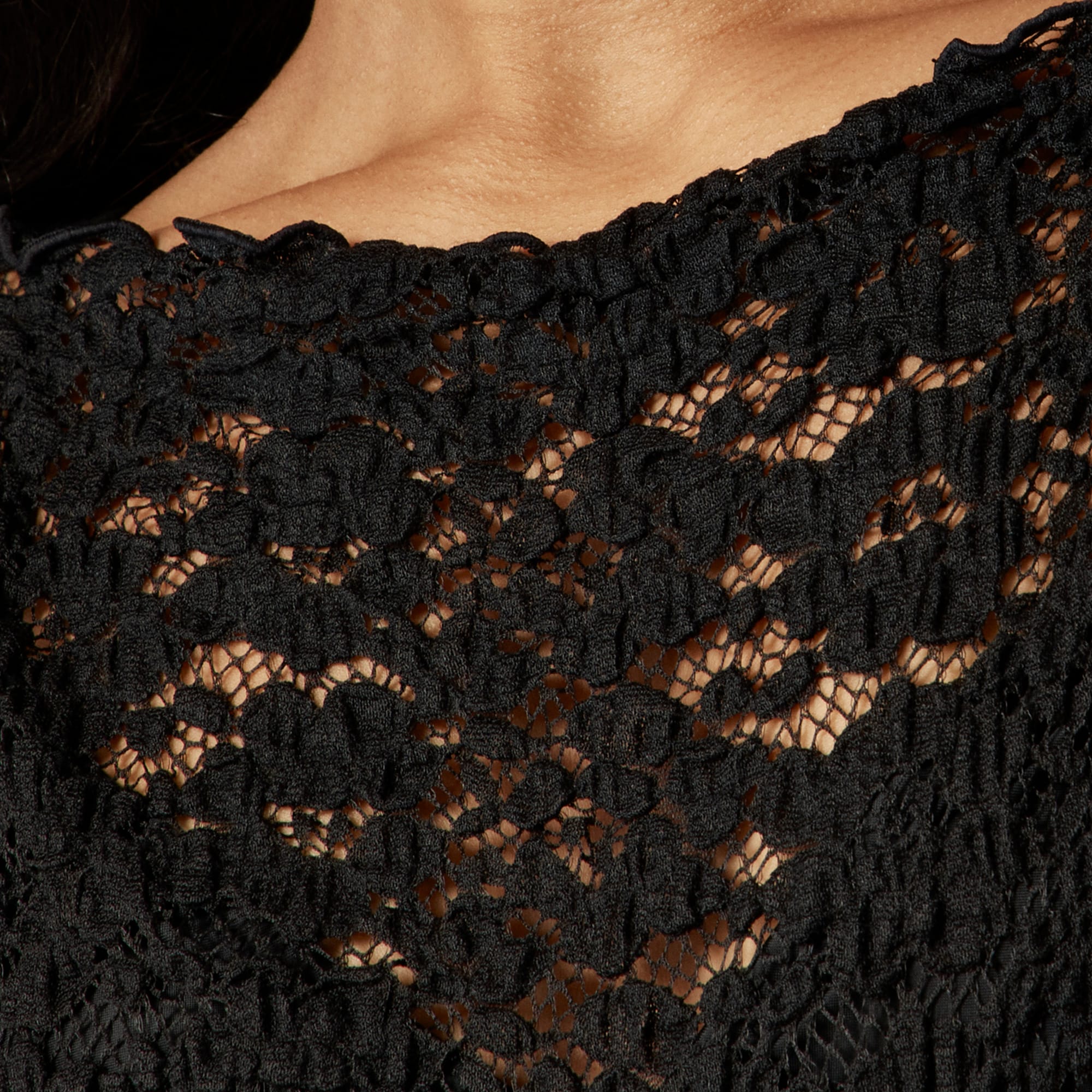 Lace boatneck top