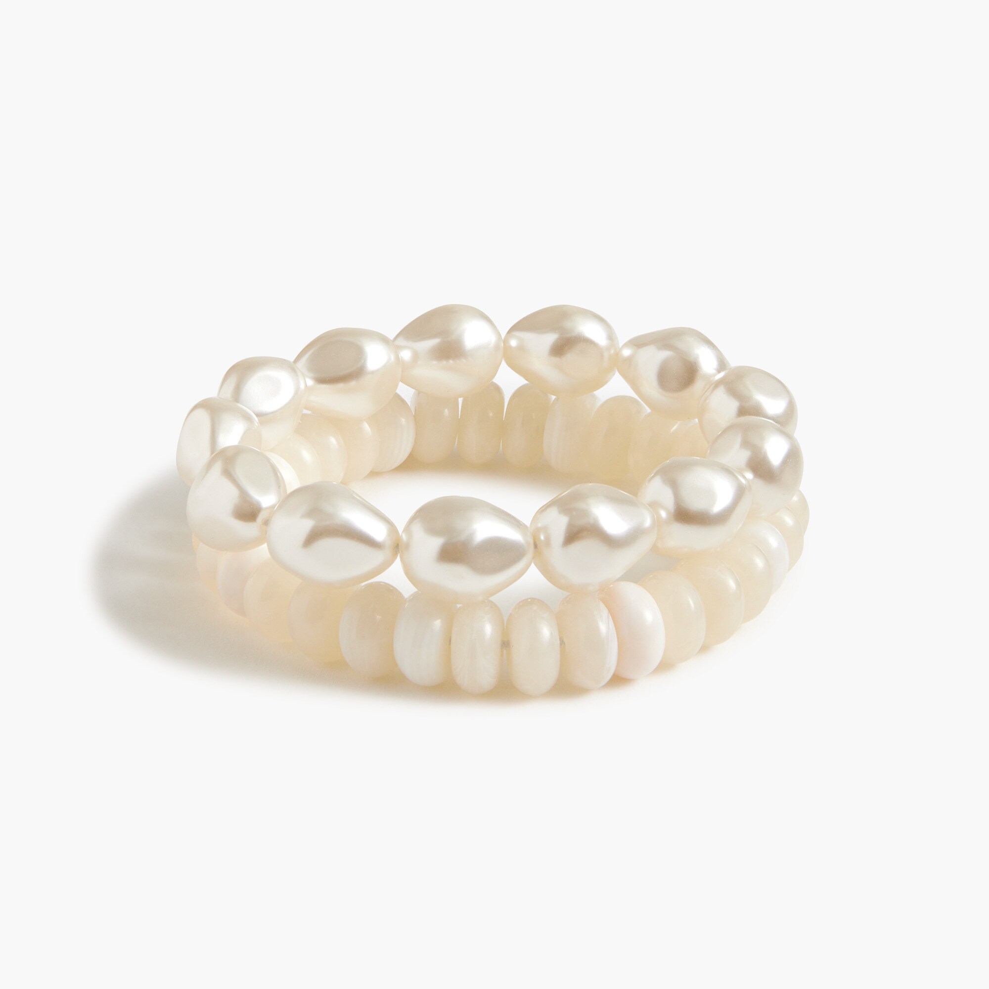 Pearl and beaded bracelets set