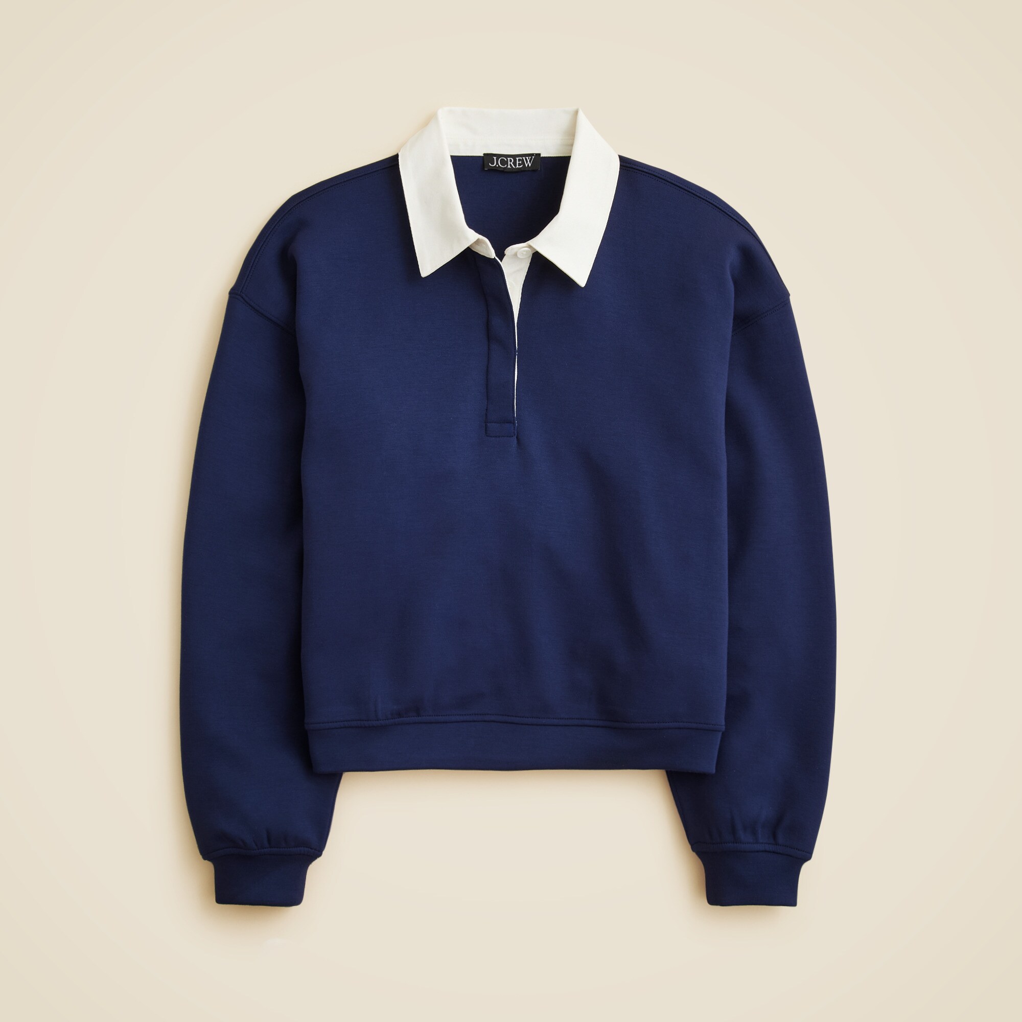 Scuba-knit rugby sweatshirt