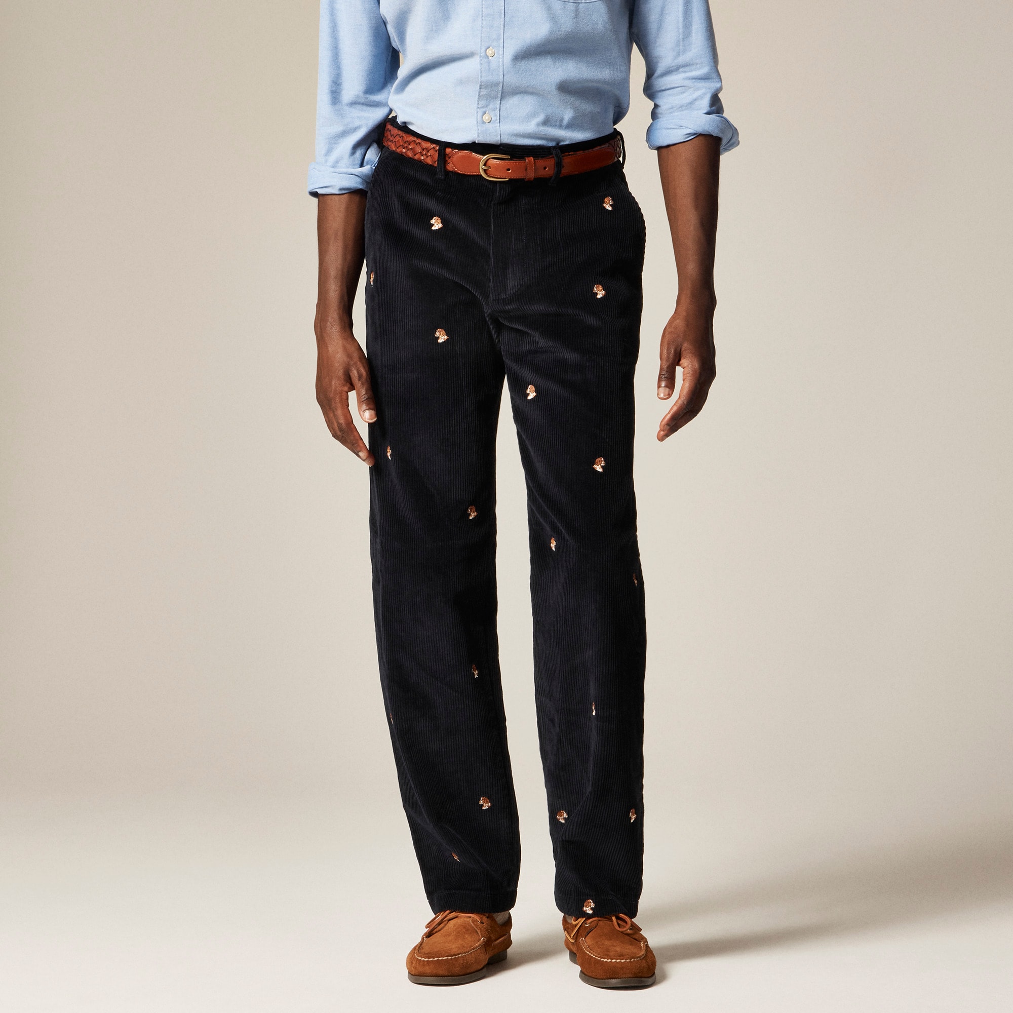 Classic-fit 8-wale Corduroy Pant With Dog Embroidery For Men | J.Crew