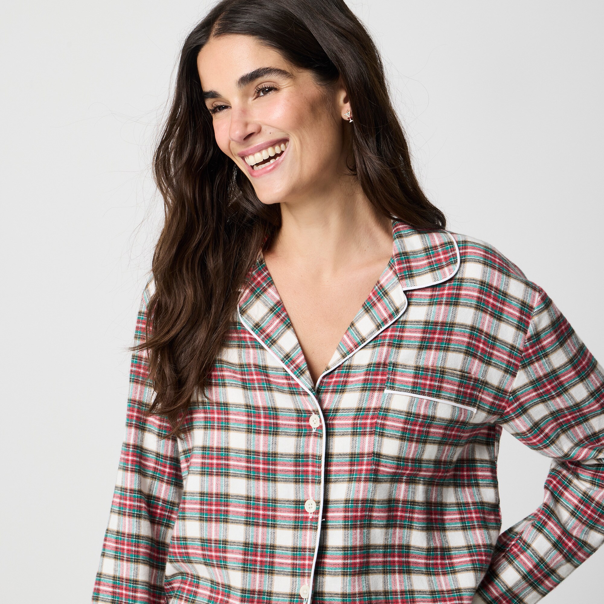 Plaid flannel pajama set