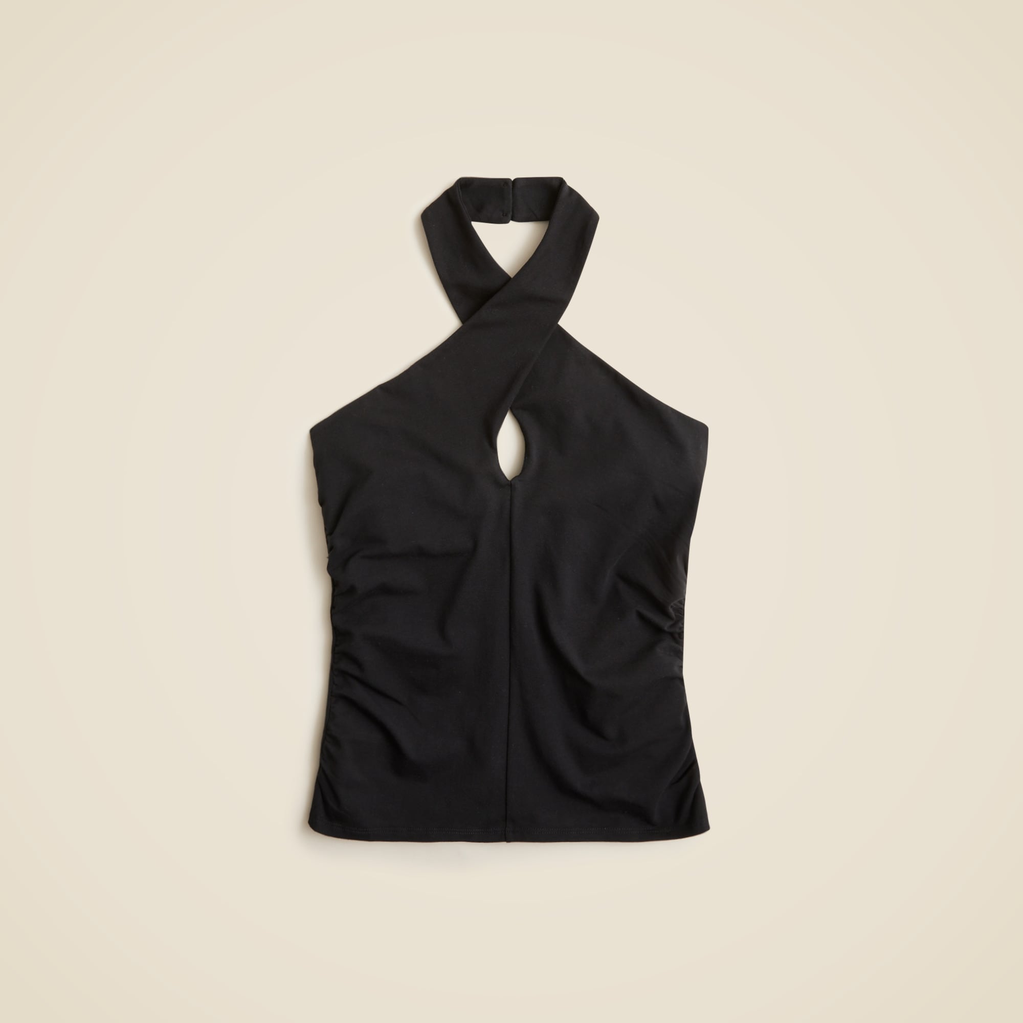 Stretch cotton halter top