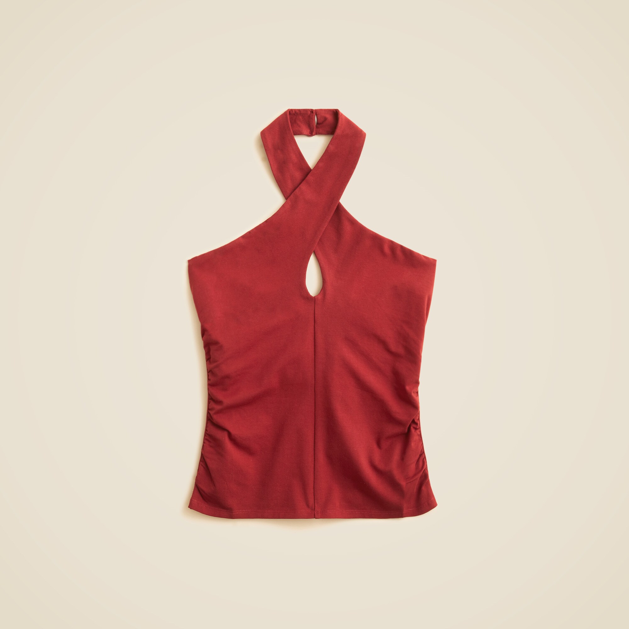  Stretch cotton halter top