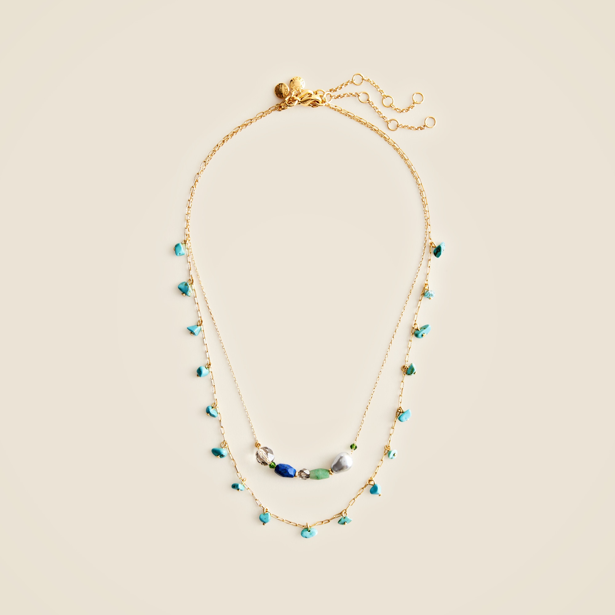 womens Layered stone necklace