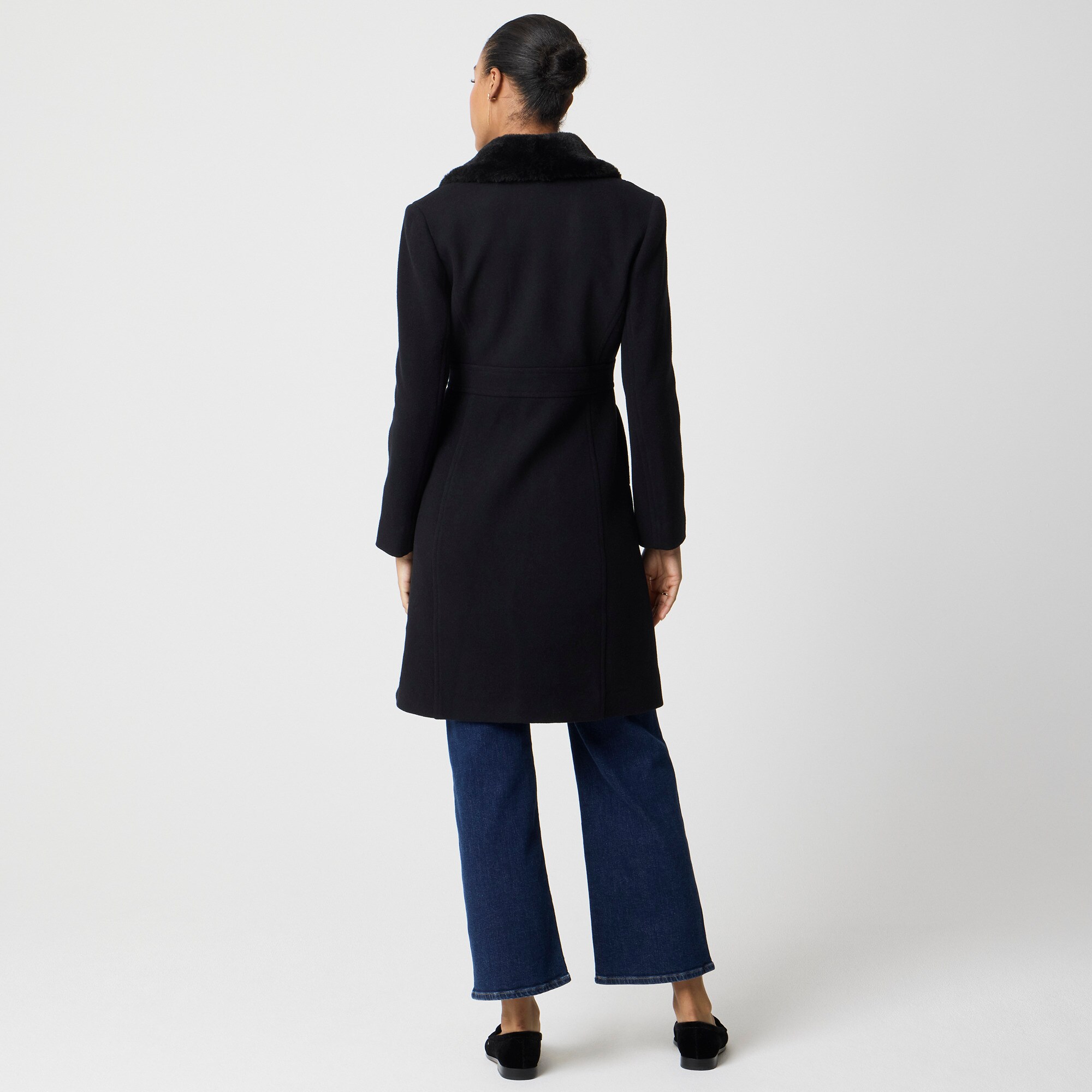 Lady Day Coat With Faux-fur Shawl Collar For Women | Factory