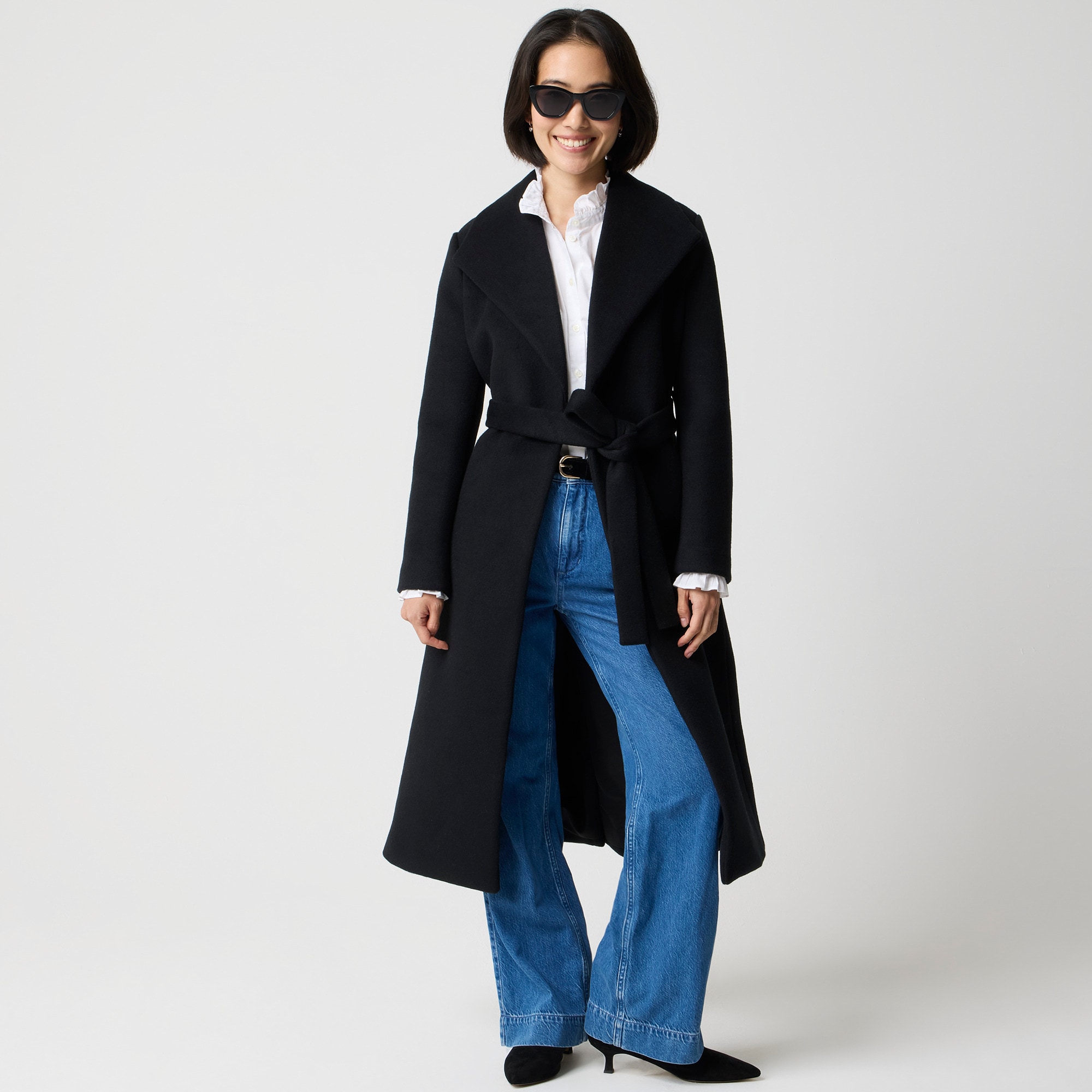 womens Belted wrap coat