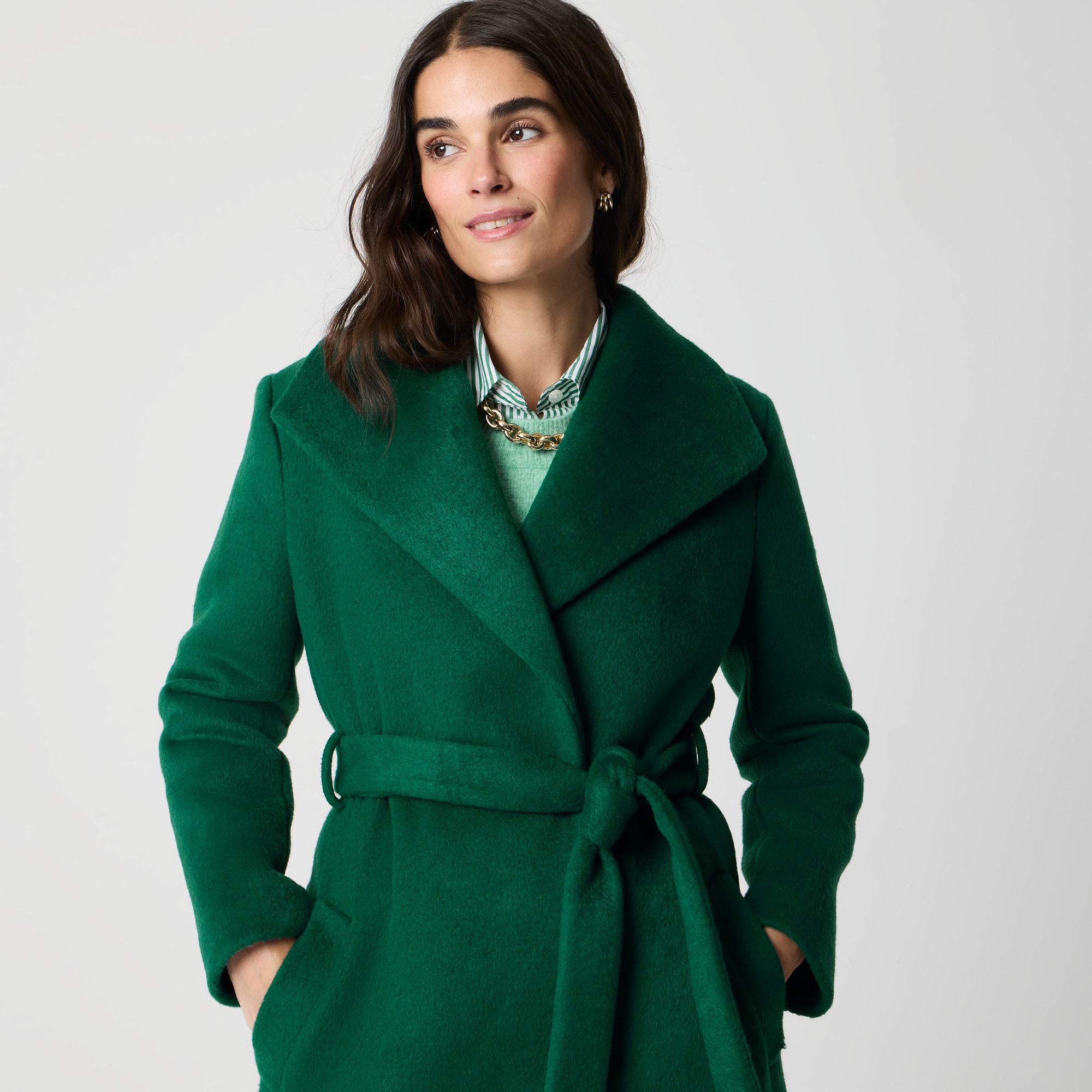 Belted wrap coat