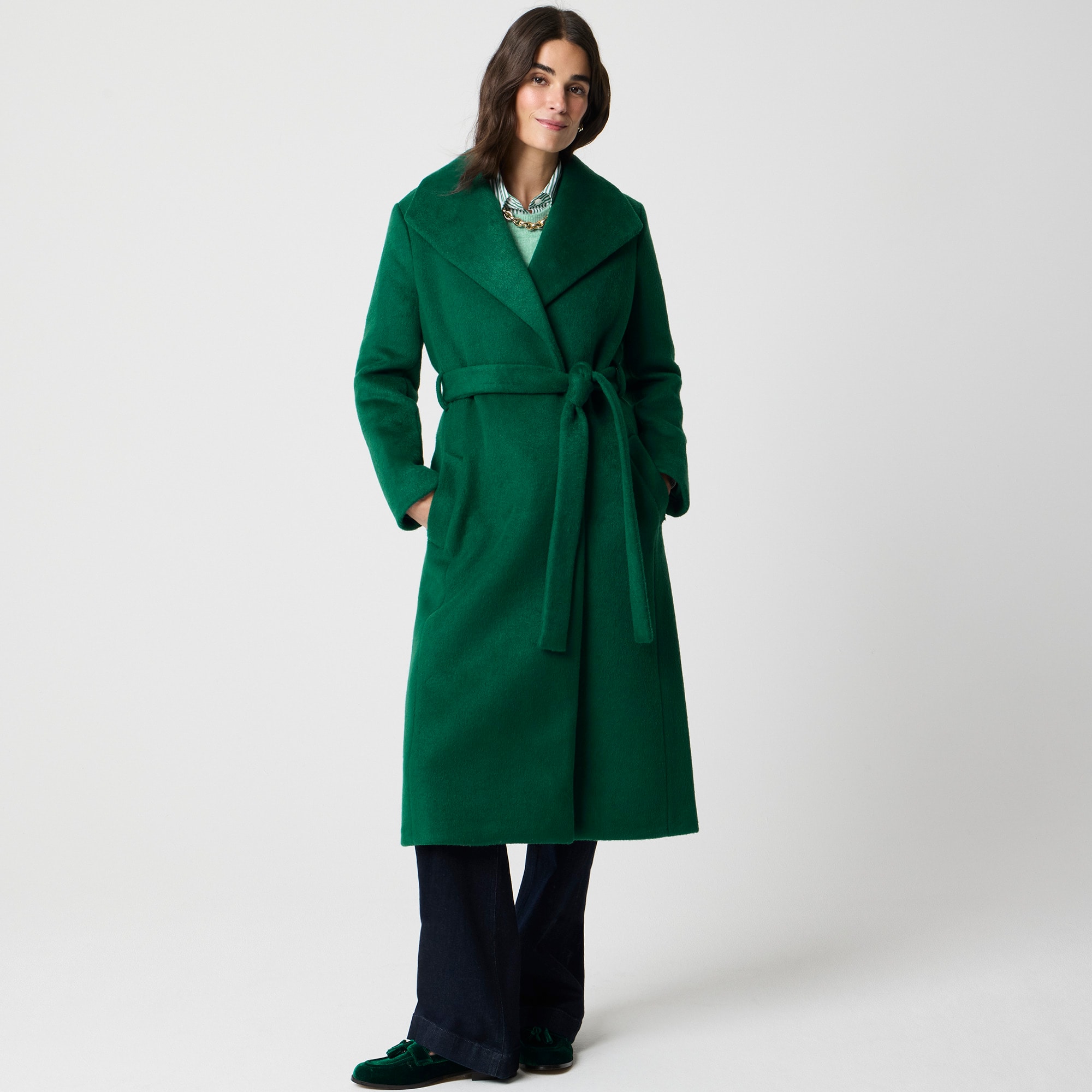 womens Belted wrap coat