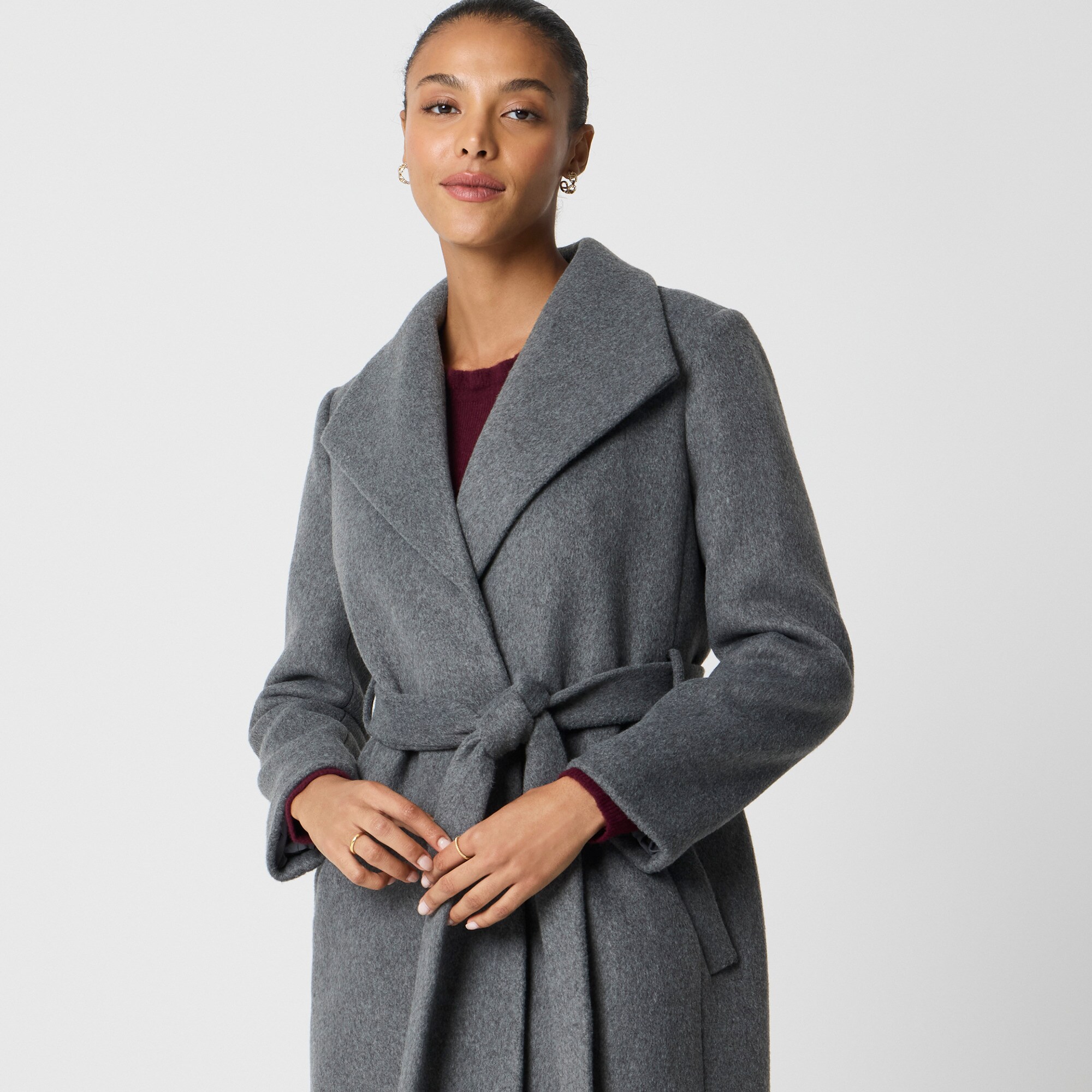 Belted wrap coat