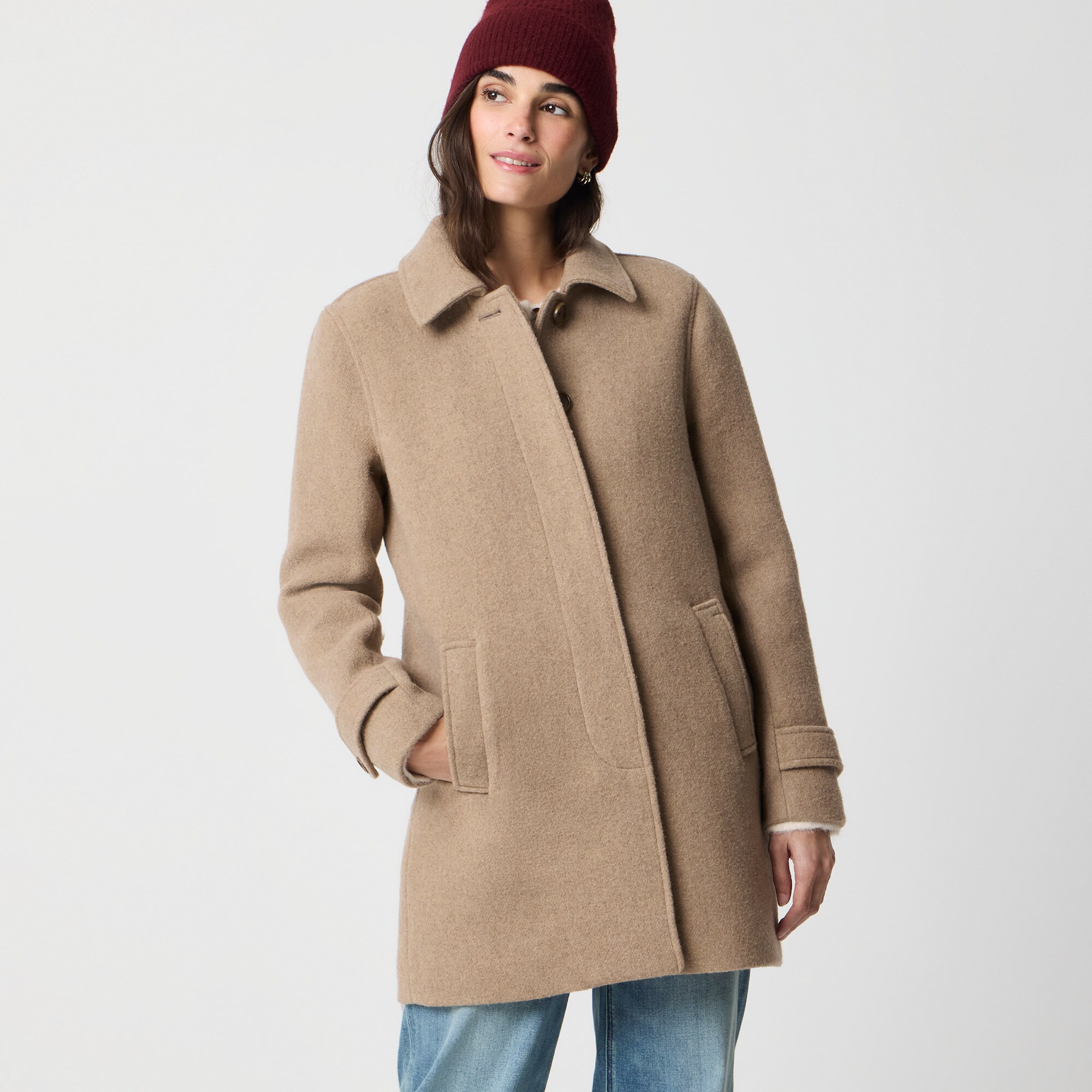 Petite wool-blend car coat