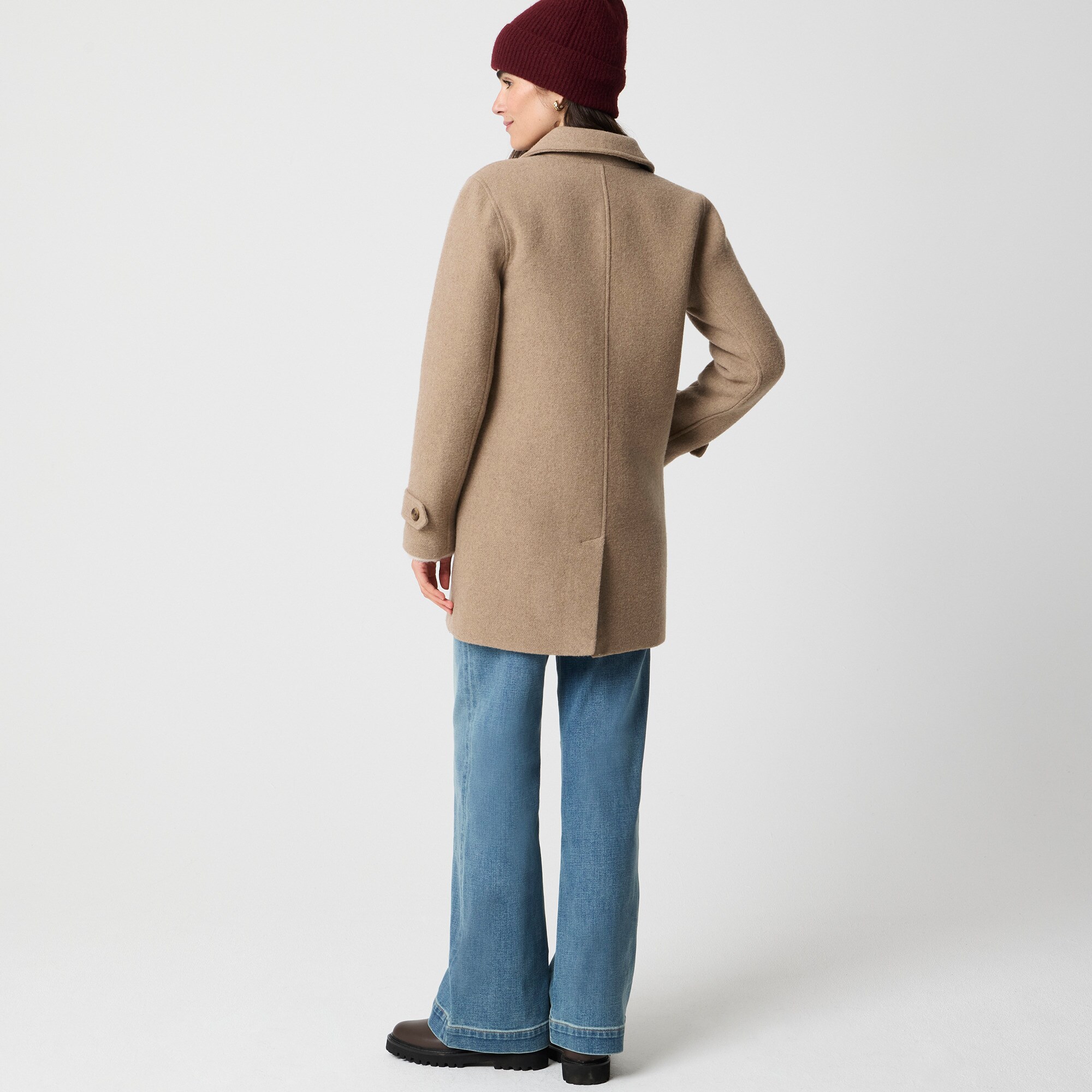 Petite wool-blend car coat
