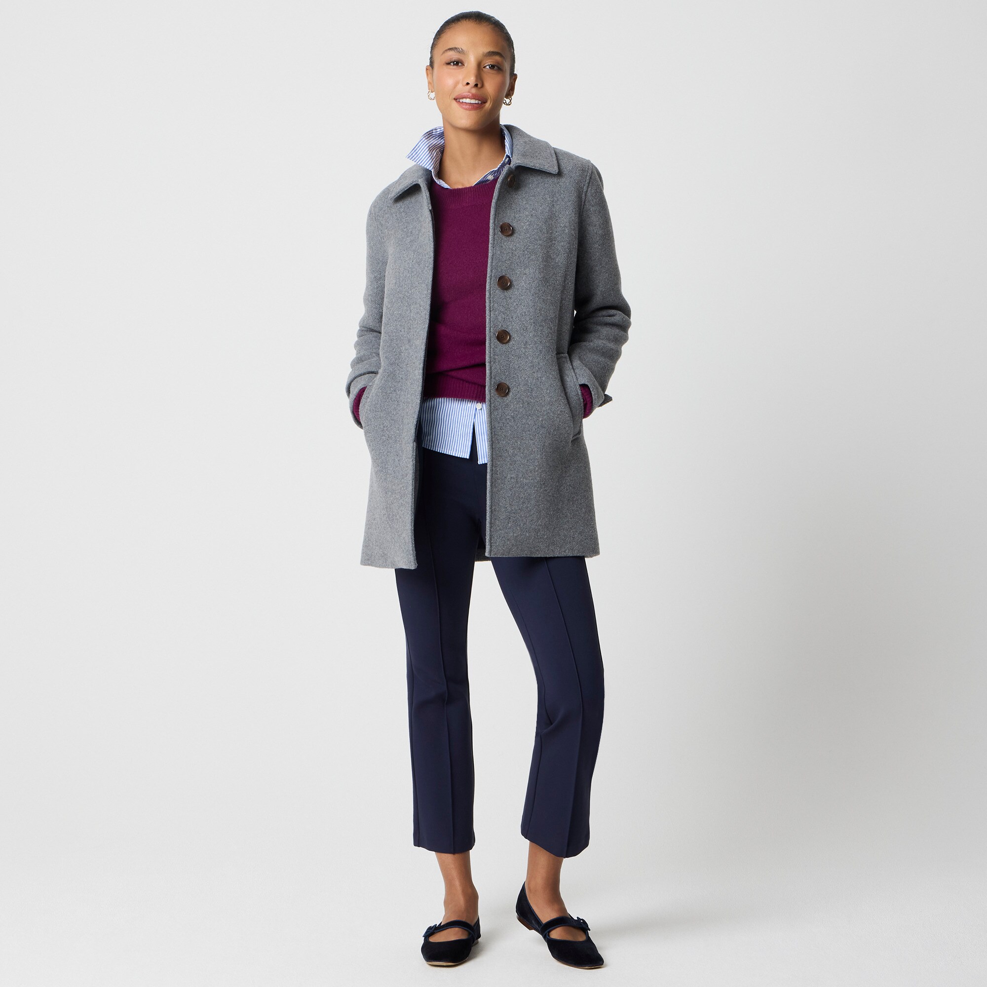  Wool-blend car coat