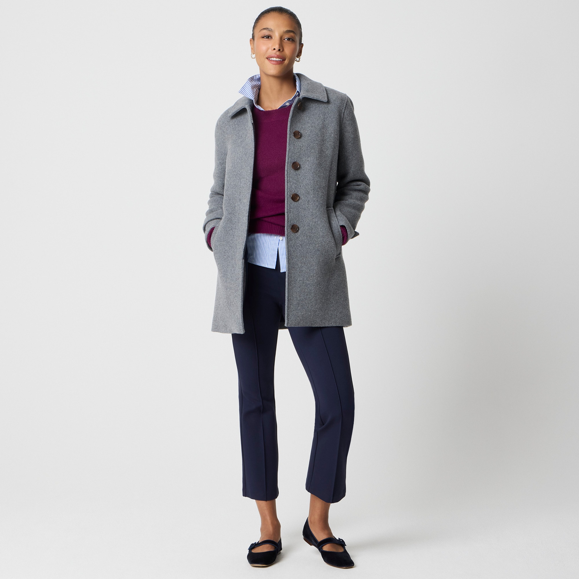  Wool-blend car coat