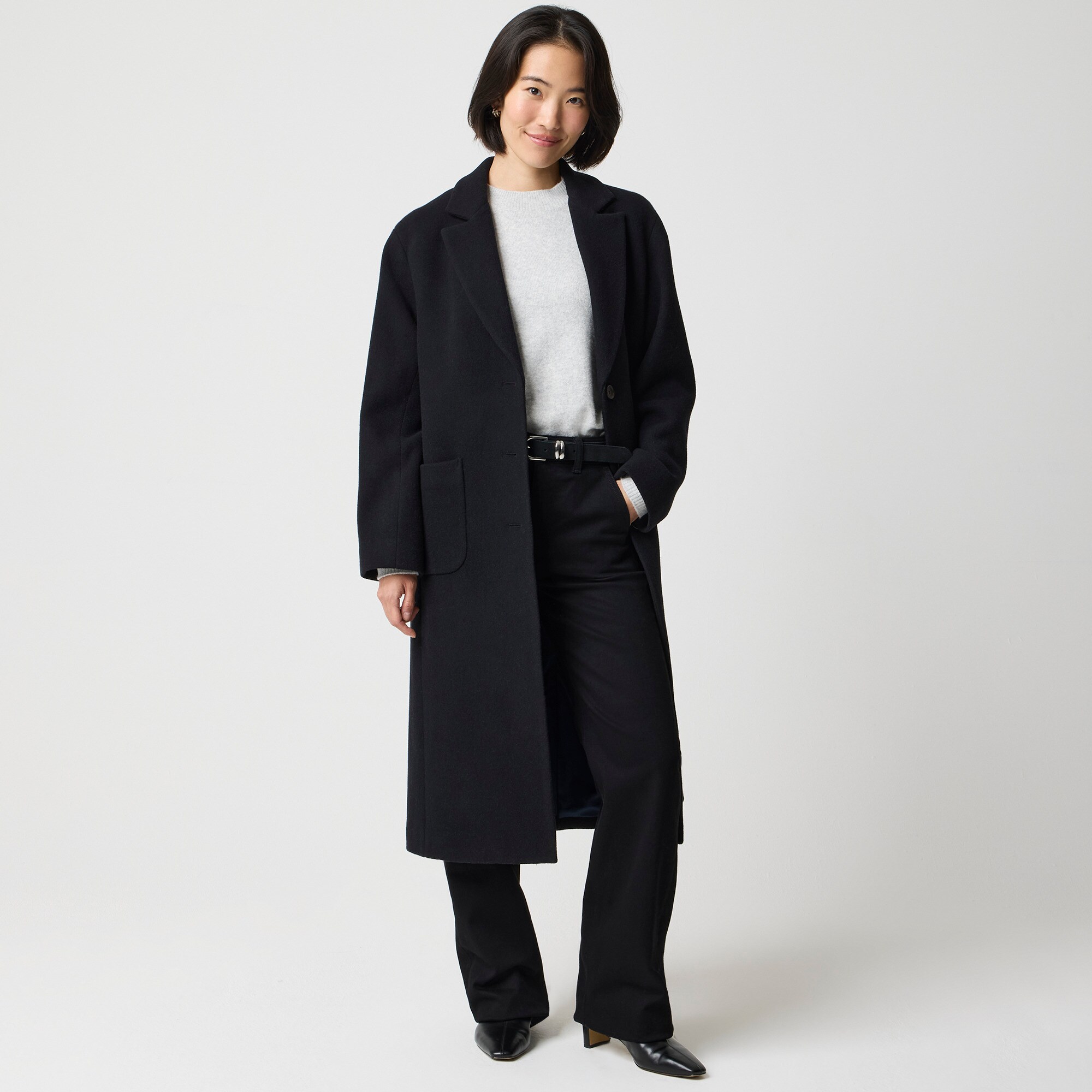  Wool-blend patch-pocket topcoat