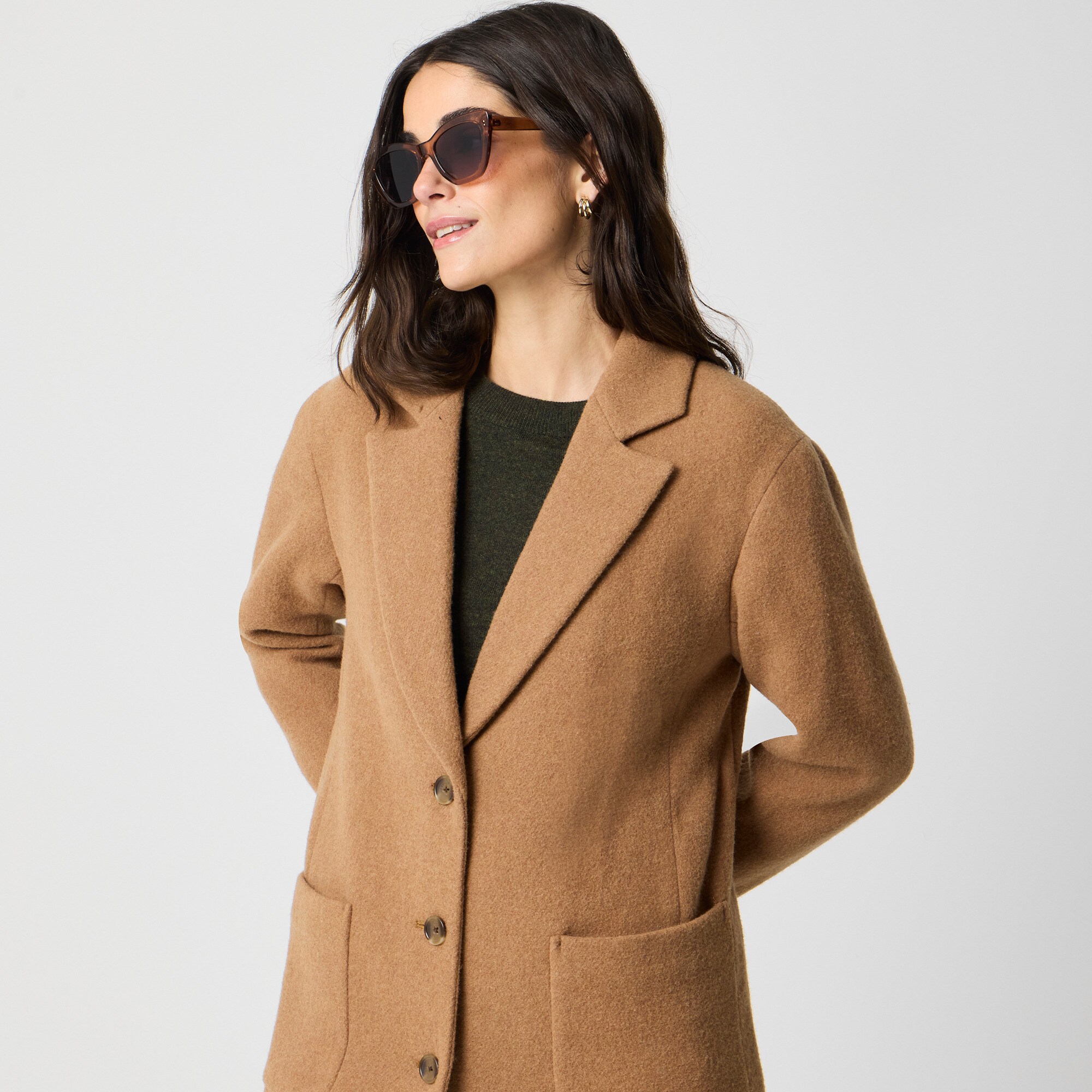 Wool-blend patch-pocket topcoat