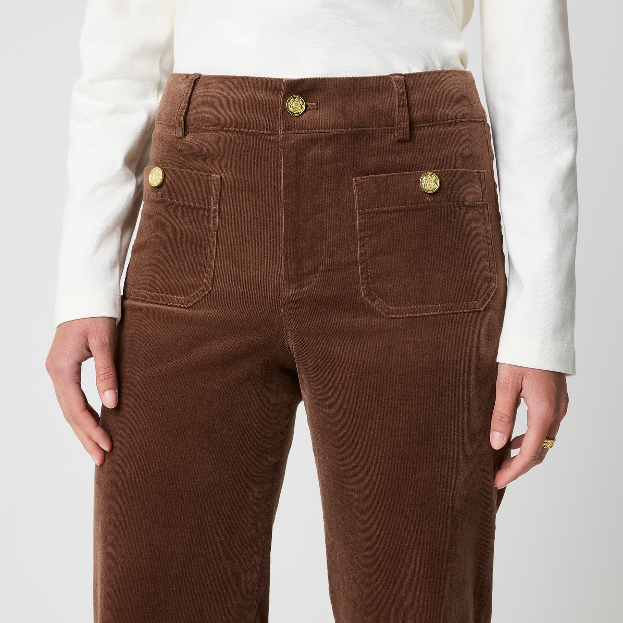 Corduroy Lizzie patch-pocket pant