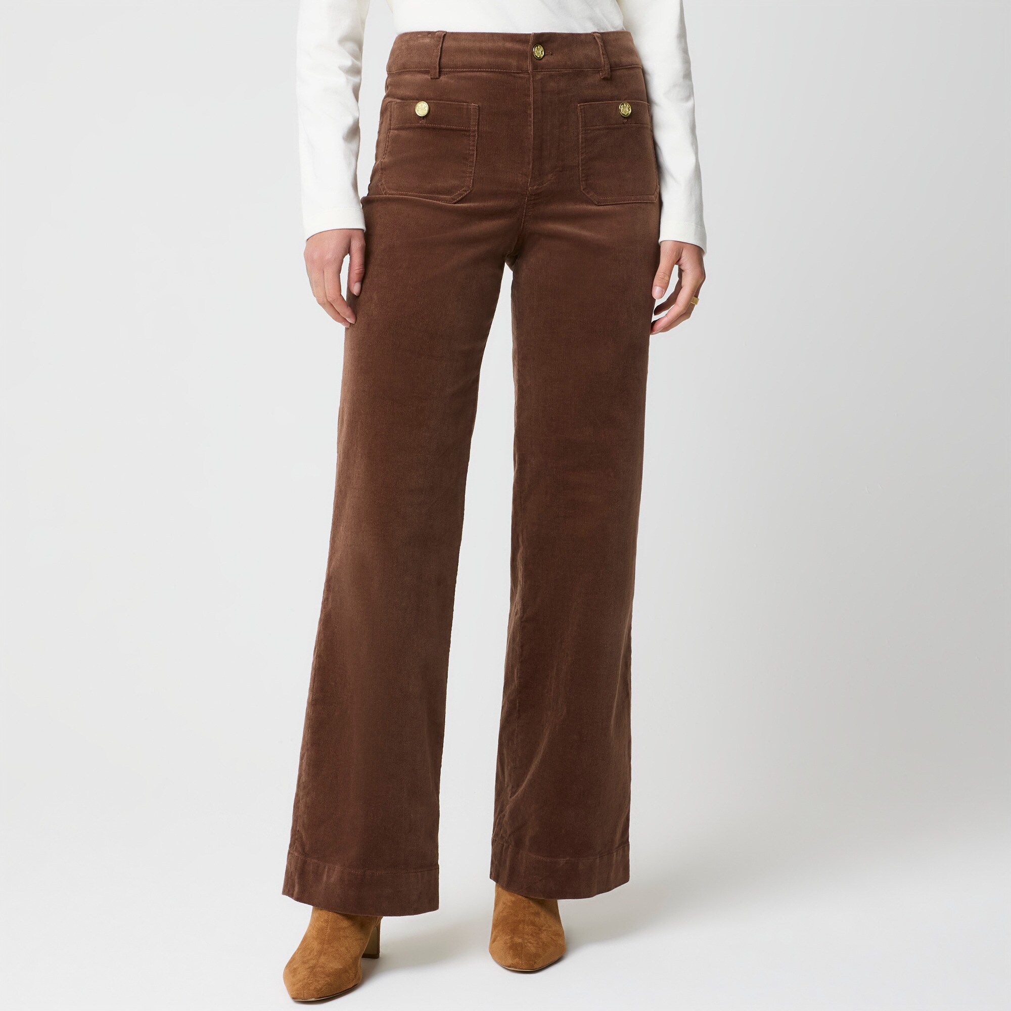 Corduroy Lizzie patch-pocket pant