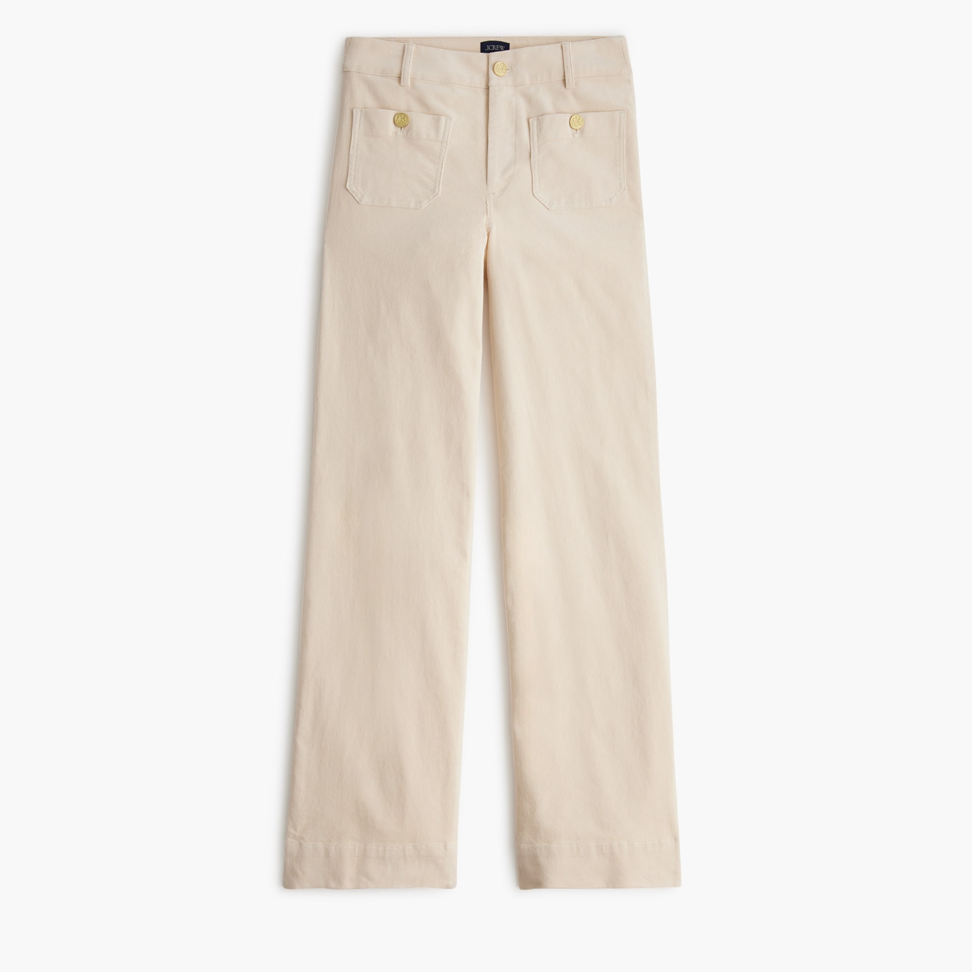 Corduroy Lizzie sailor high-rise patch-pocket wide-leg pant