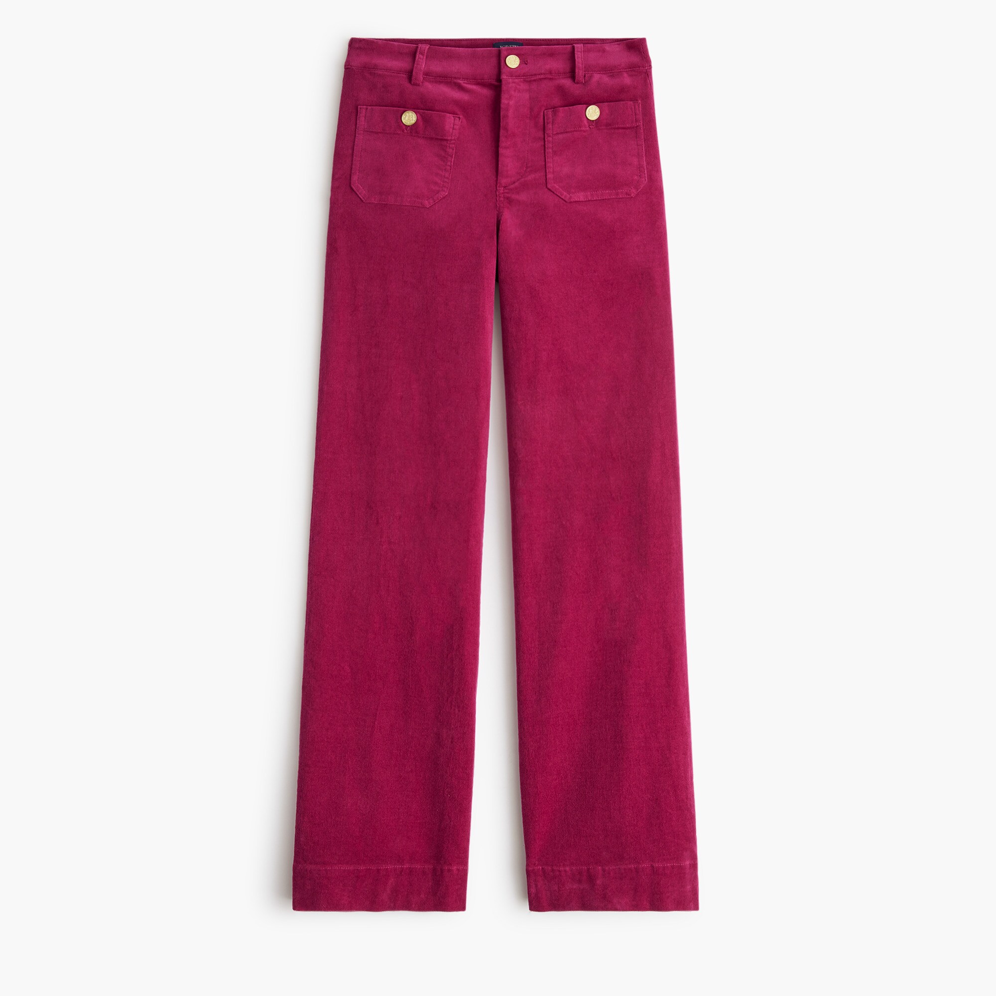 Corduroy Lizzie sailor high-rise patch-pocket wide-leg pant