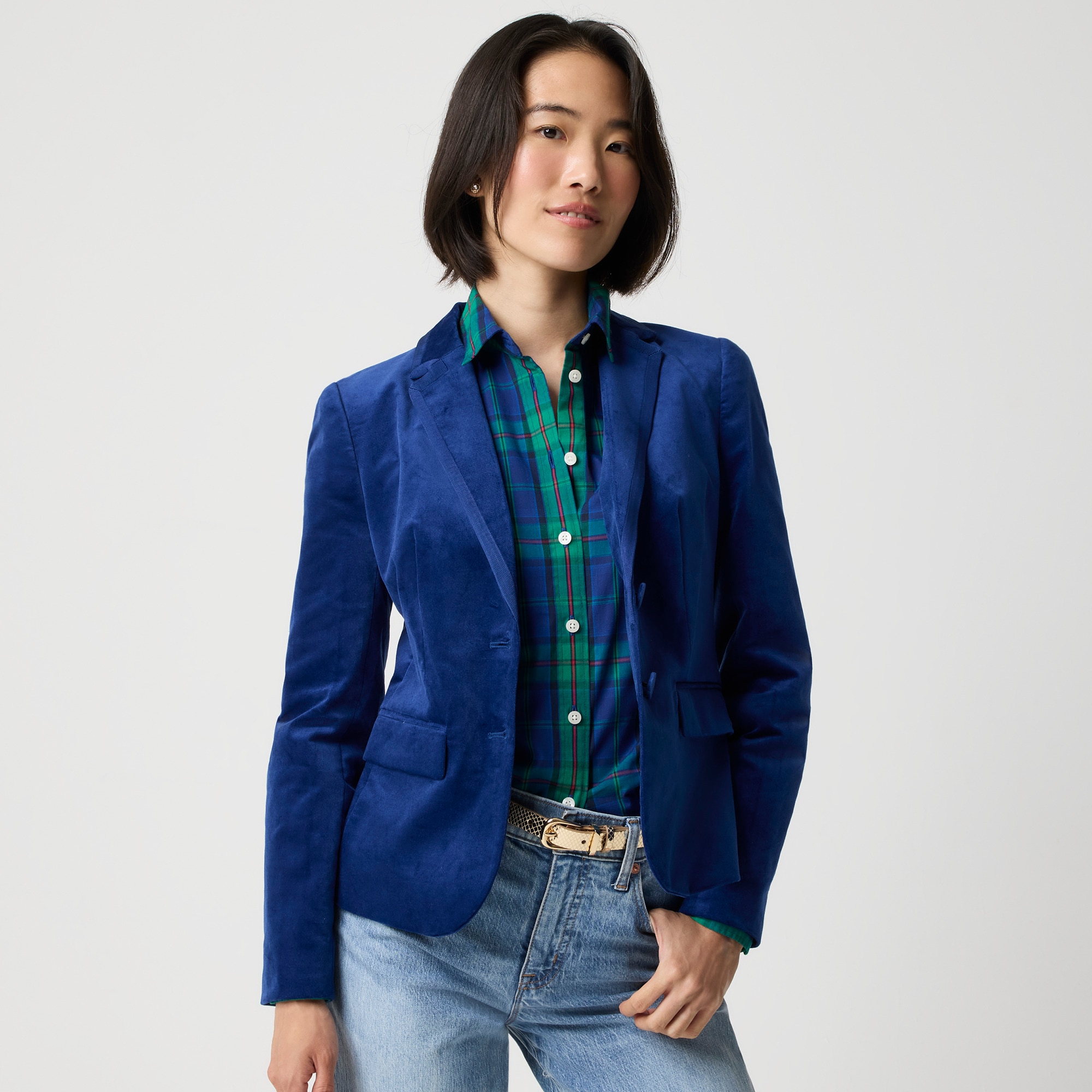 womens Velvet schoolboy blazer