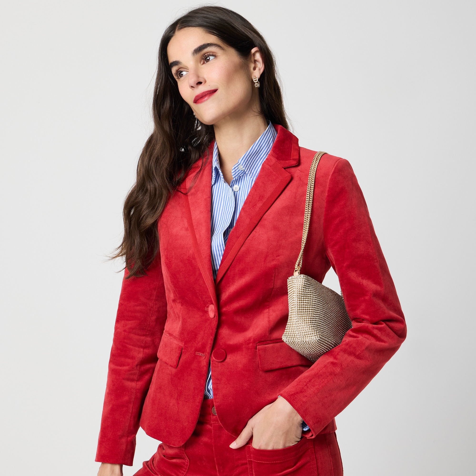 womens Velvet schoolboy blazer