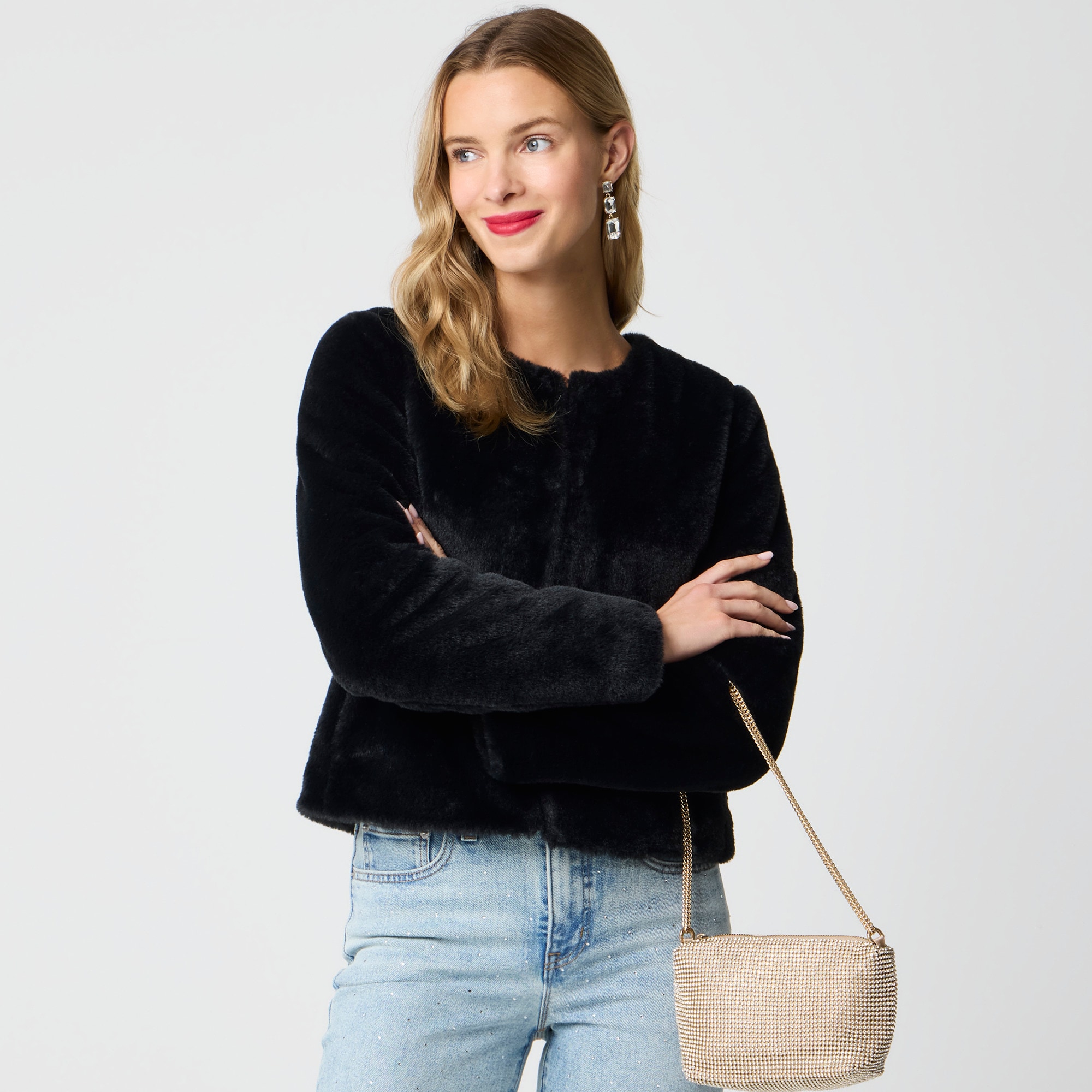 Faux-fur cropped jacket