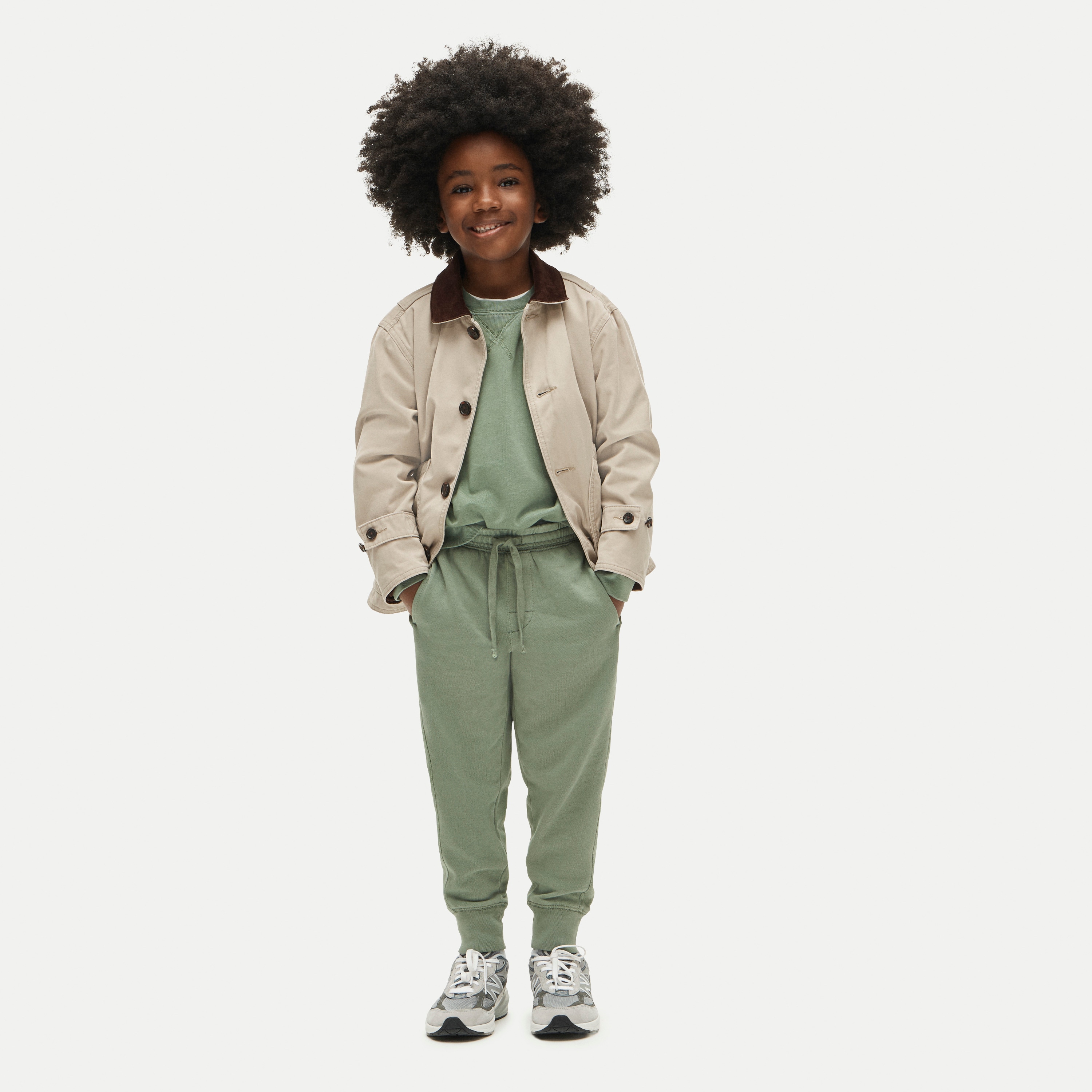 Kids' slim-slouchy jogger pant in terry