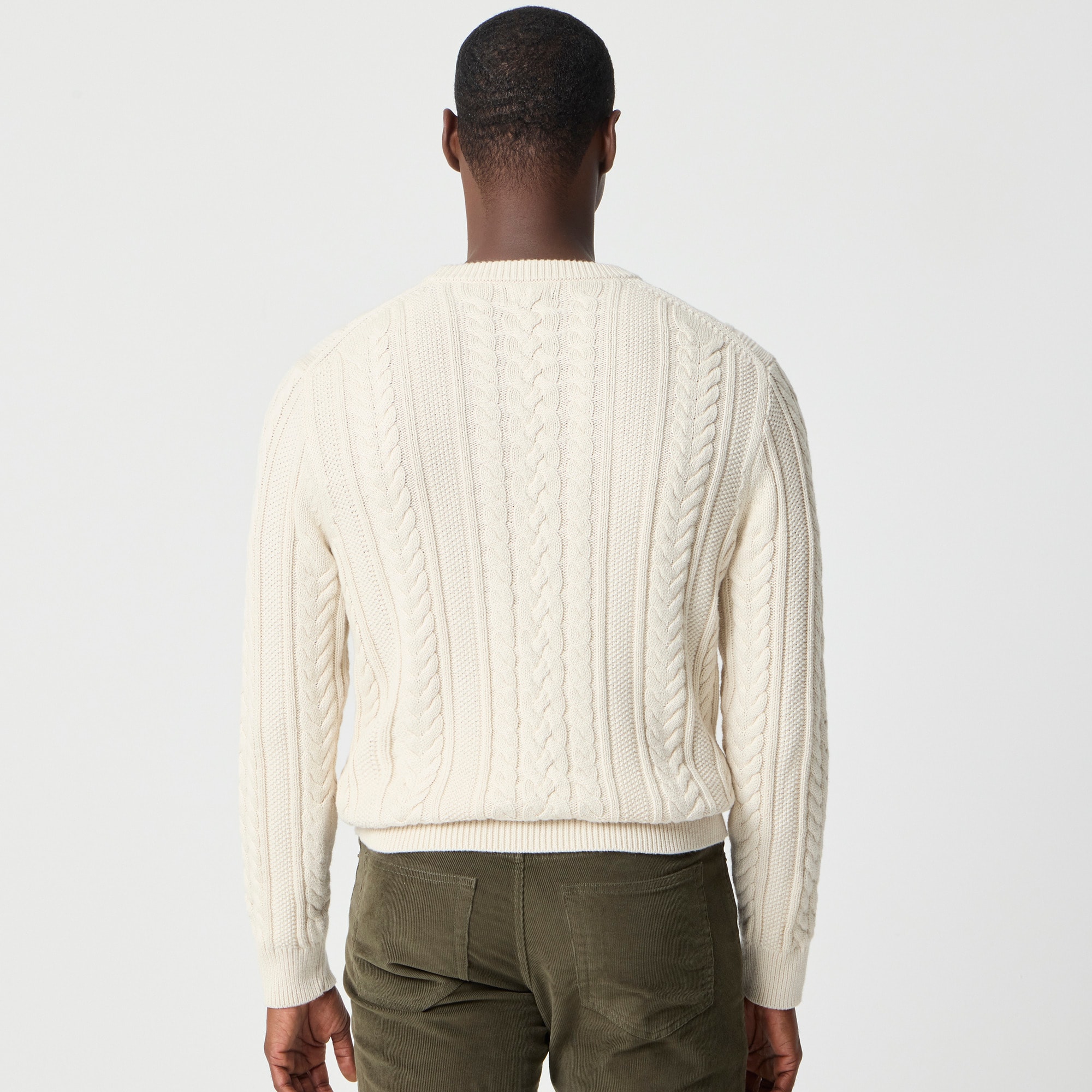 Fisherman cable crewneck sweater