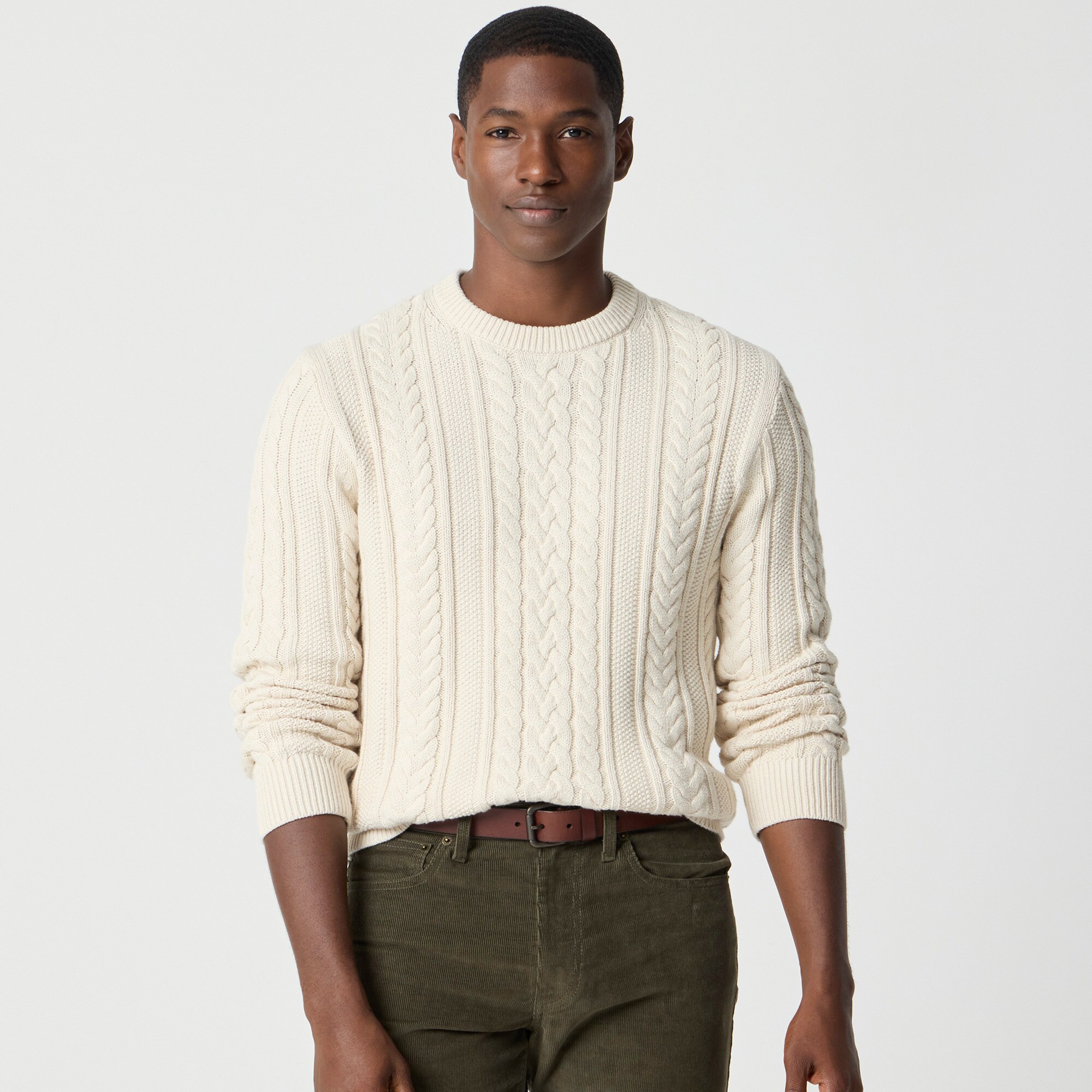 Fisherman Cable Crewneck Sweater For Men | Factory