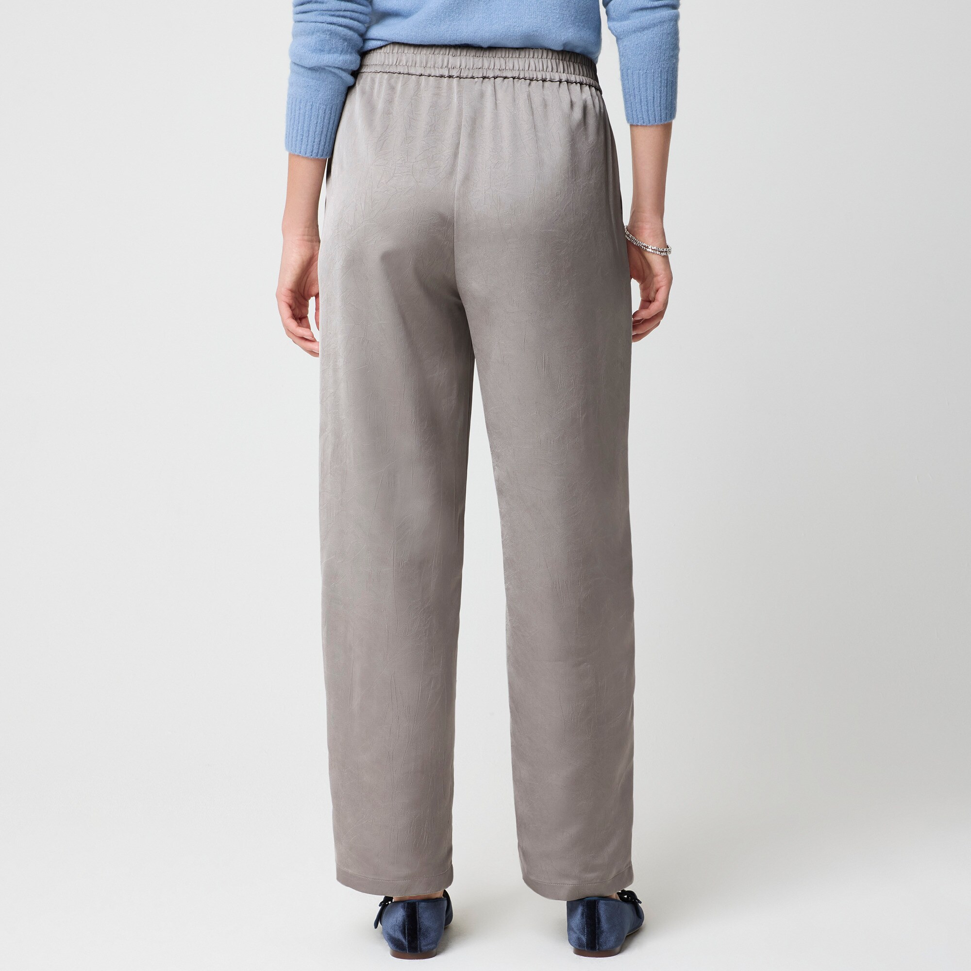 Shiny crinkled pull-on pant