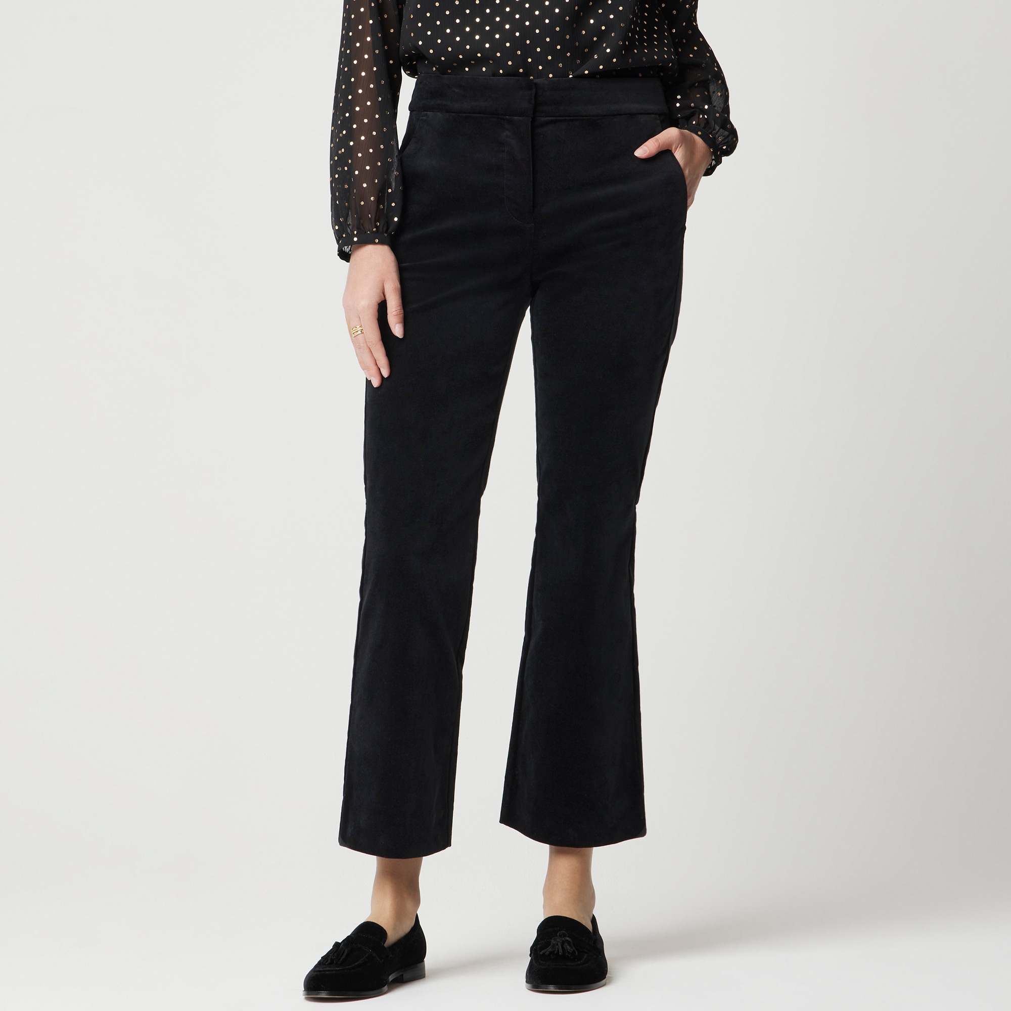 womens Velvet Kelsey kickout flare crop pant