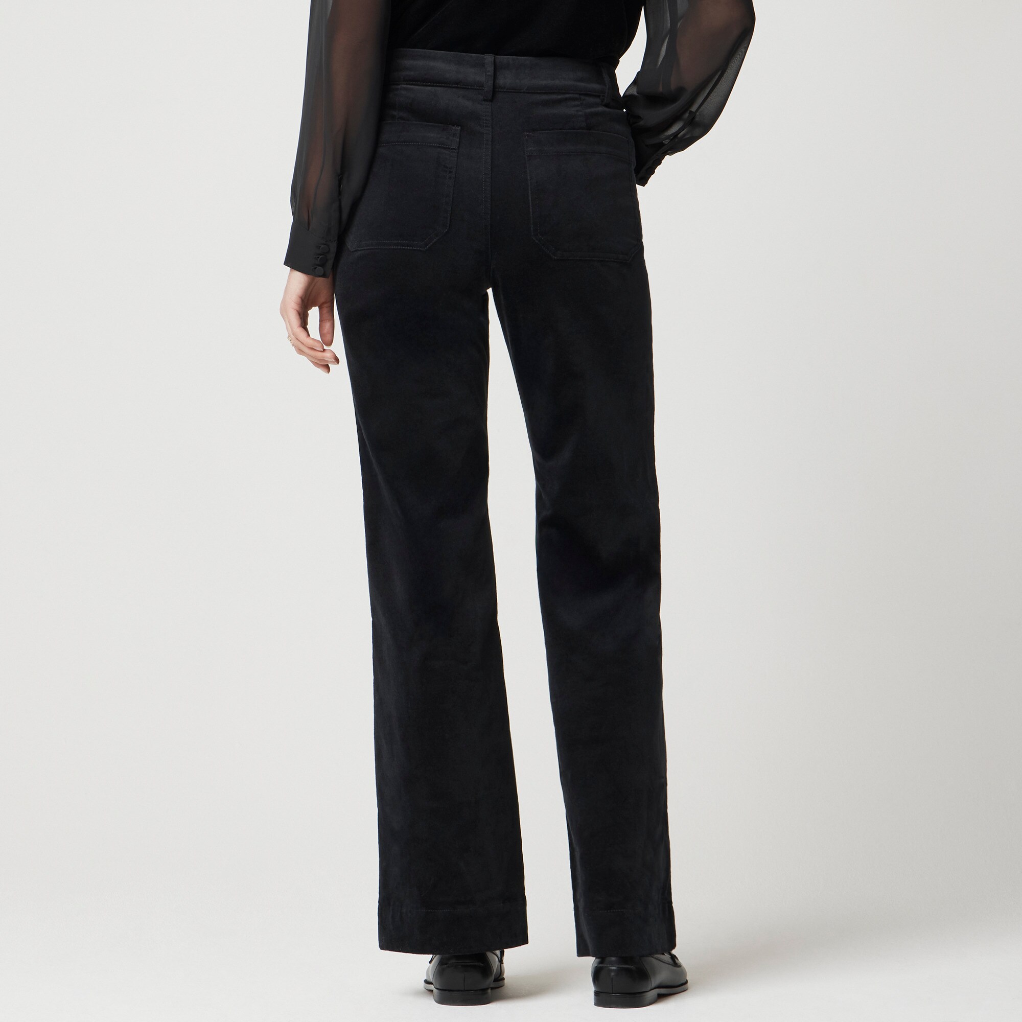 Tall velvet Lizzie patch-pocket pant