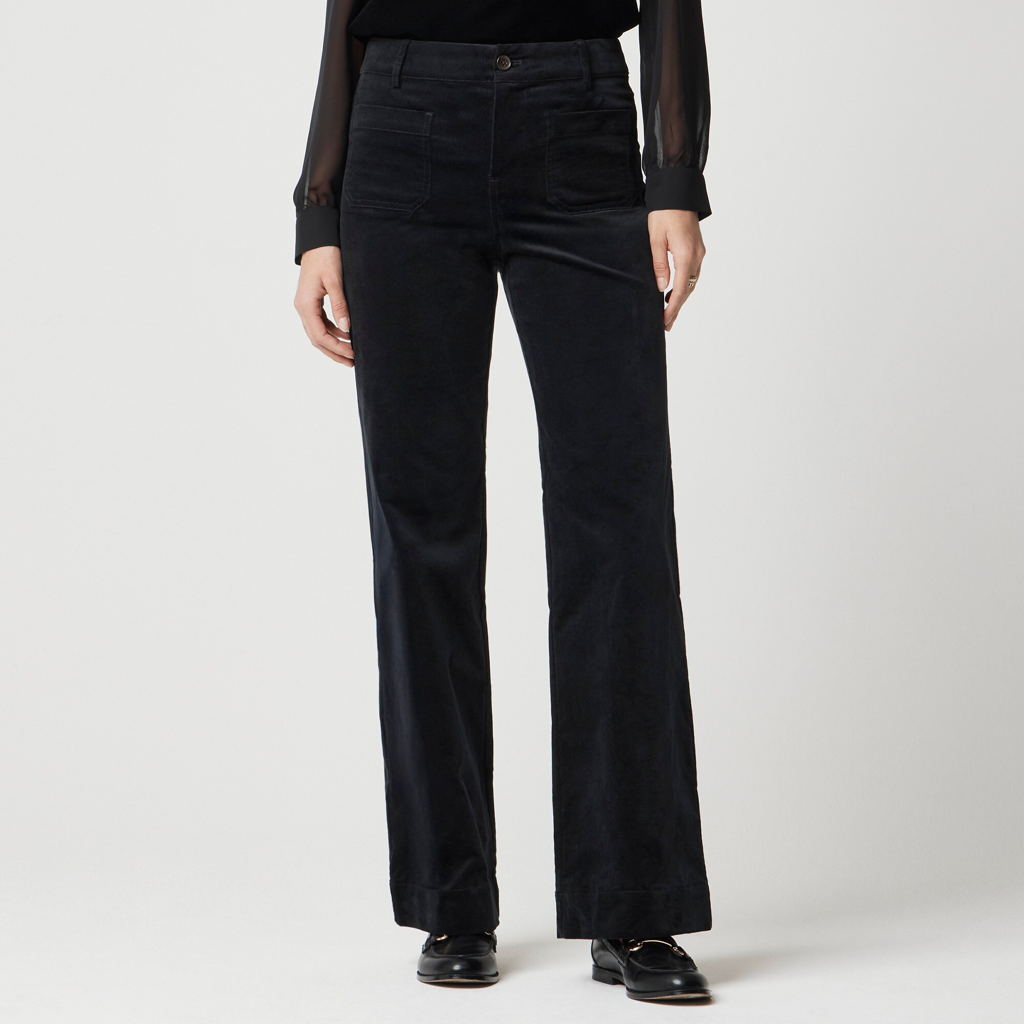 Tall velvet Lizzie patch-pocket pant