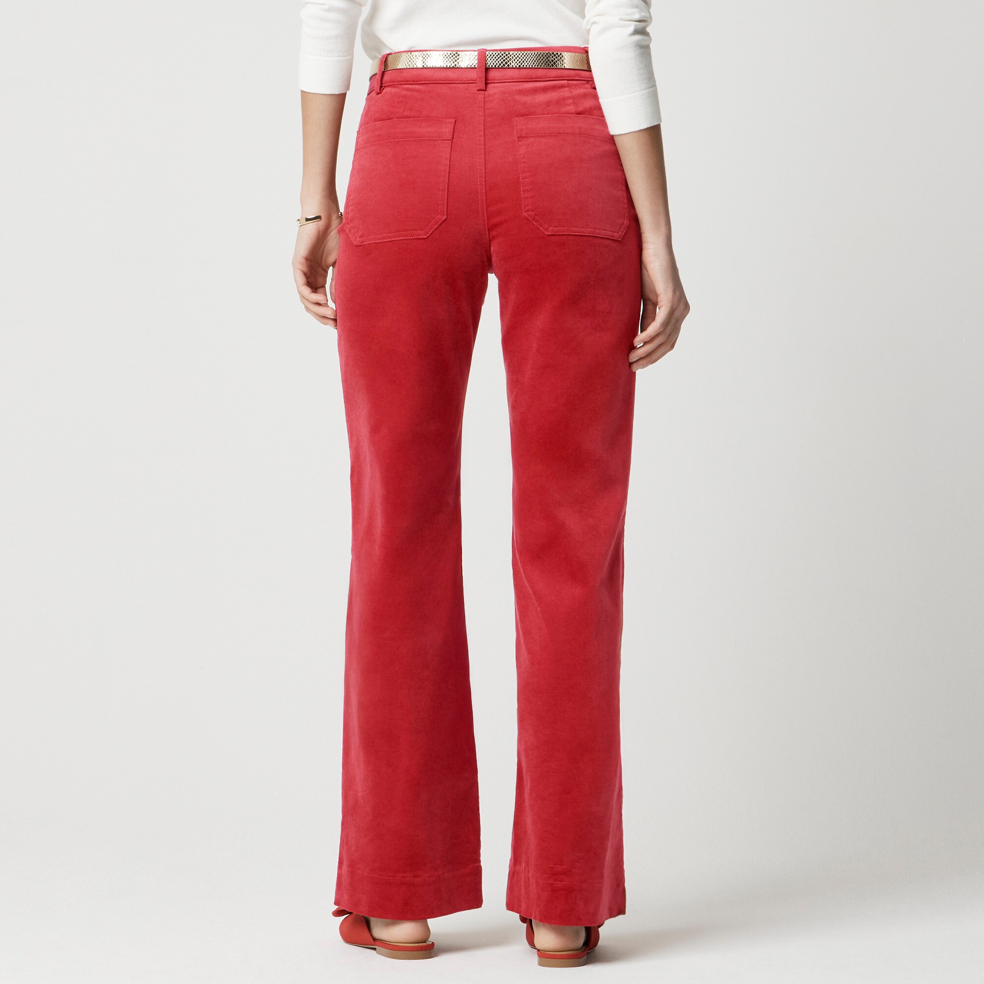 Tall velvet Lizzie patch-pocket pant