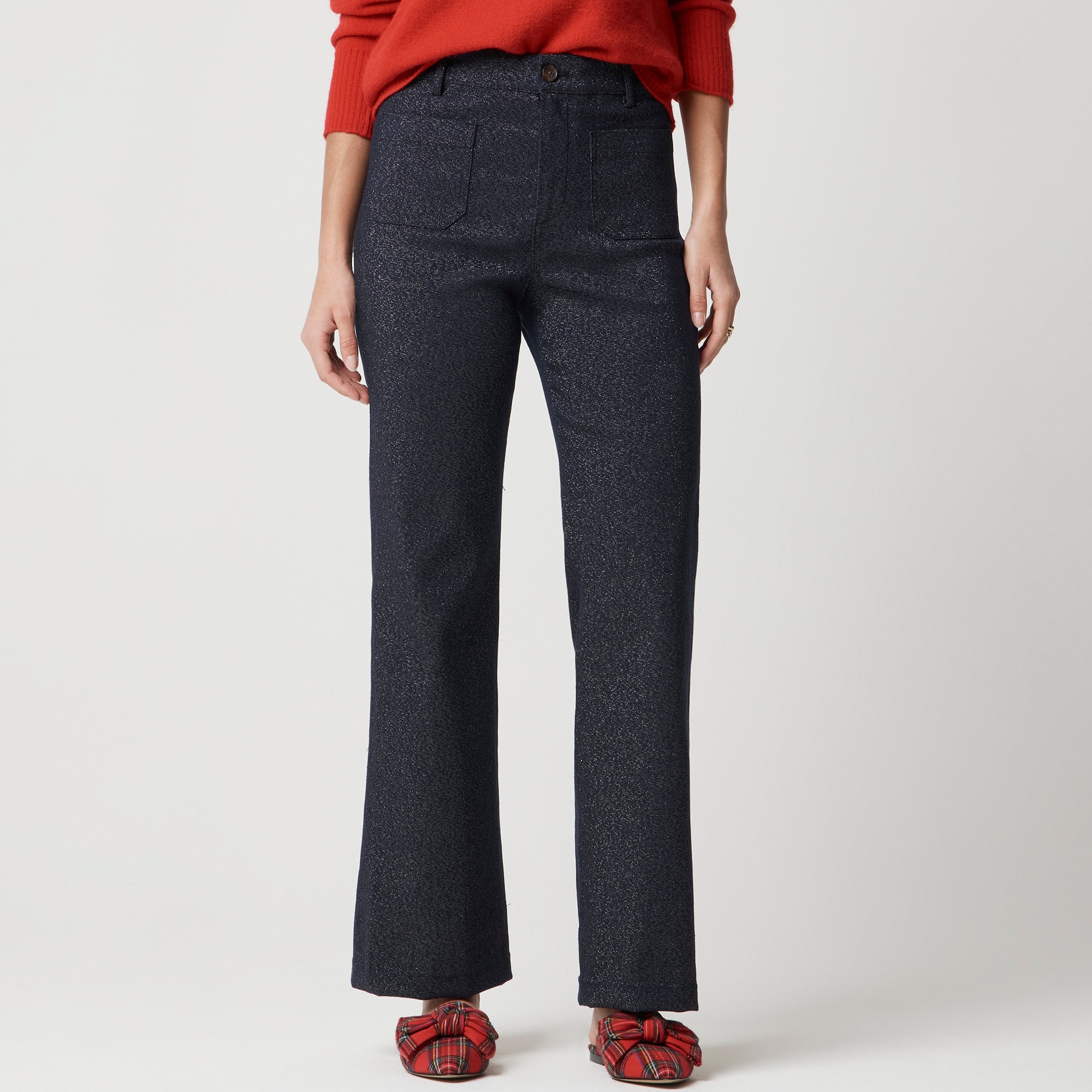  Sparkle-twill Lizzie patch-pocket pant