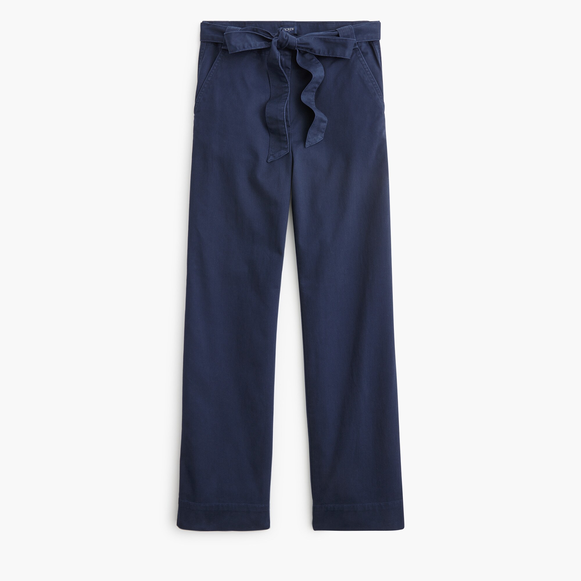 Twill Wide-leg Tie-waist Chino Pant For Women | Factory