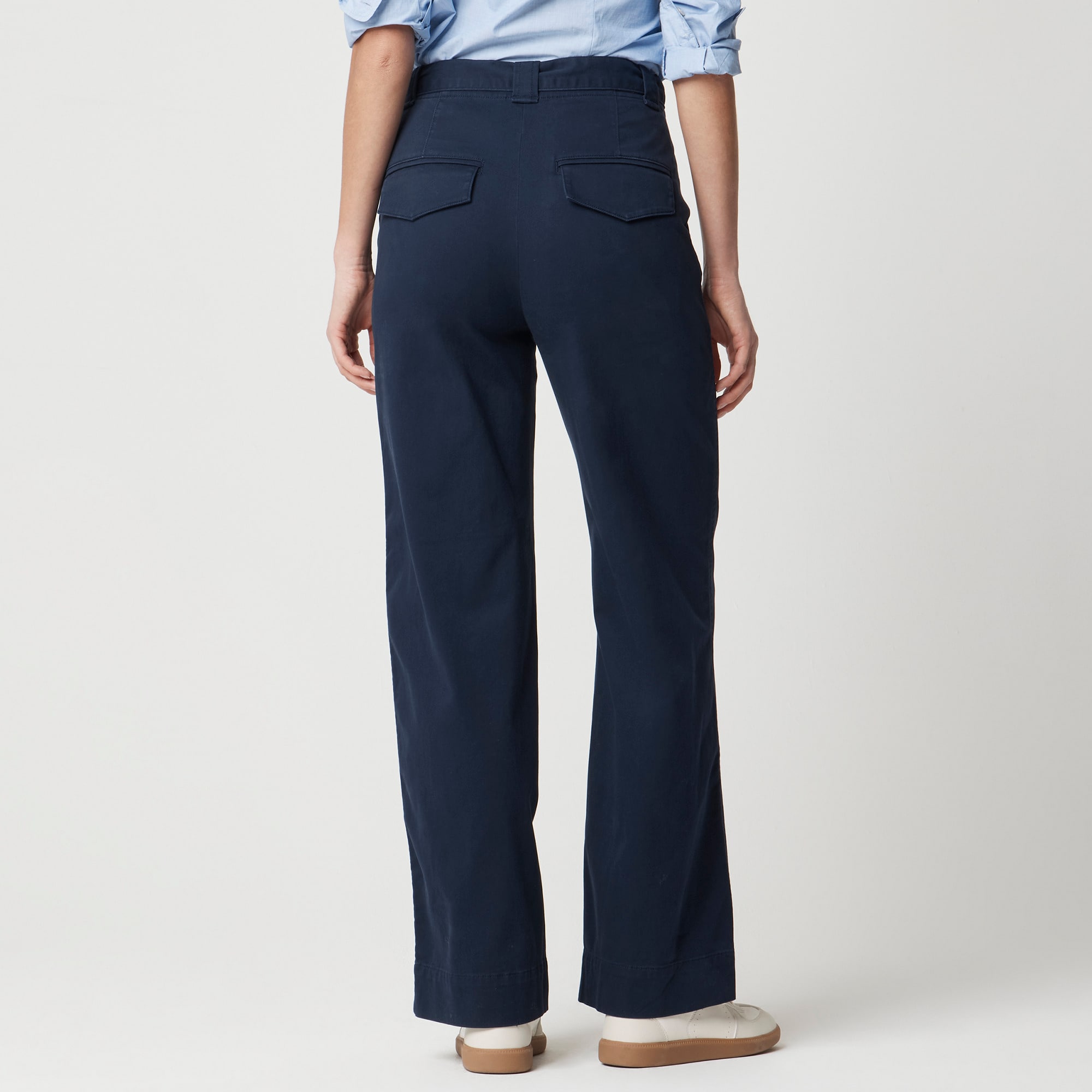 Twill Wide-leg Tie-waist Chino Pant For Women | Factory