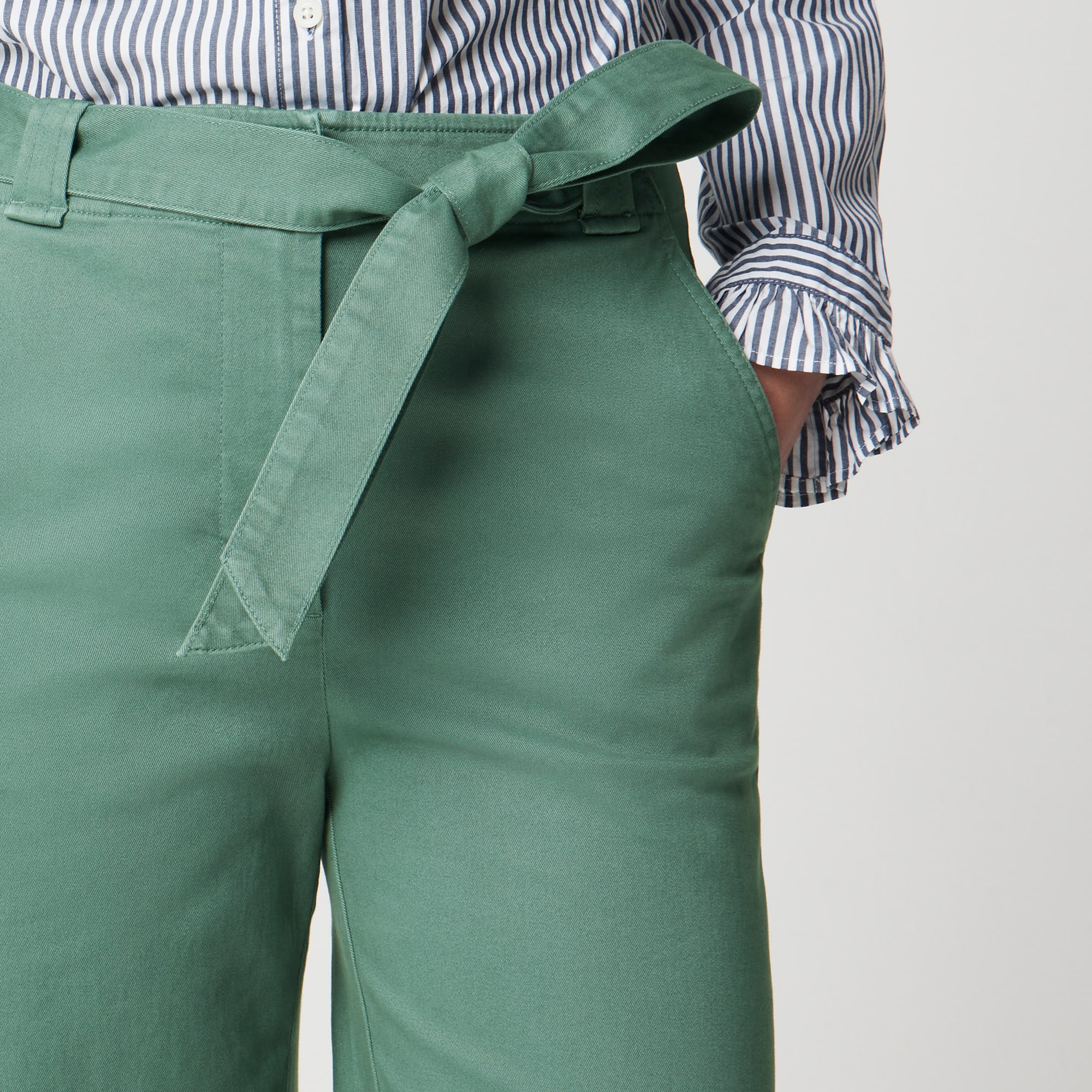 Twill Wide-leg Tie-waist Chino Pant For Women | Factory