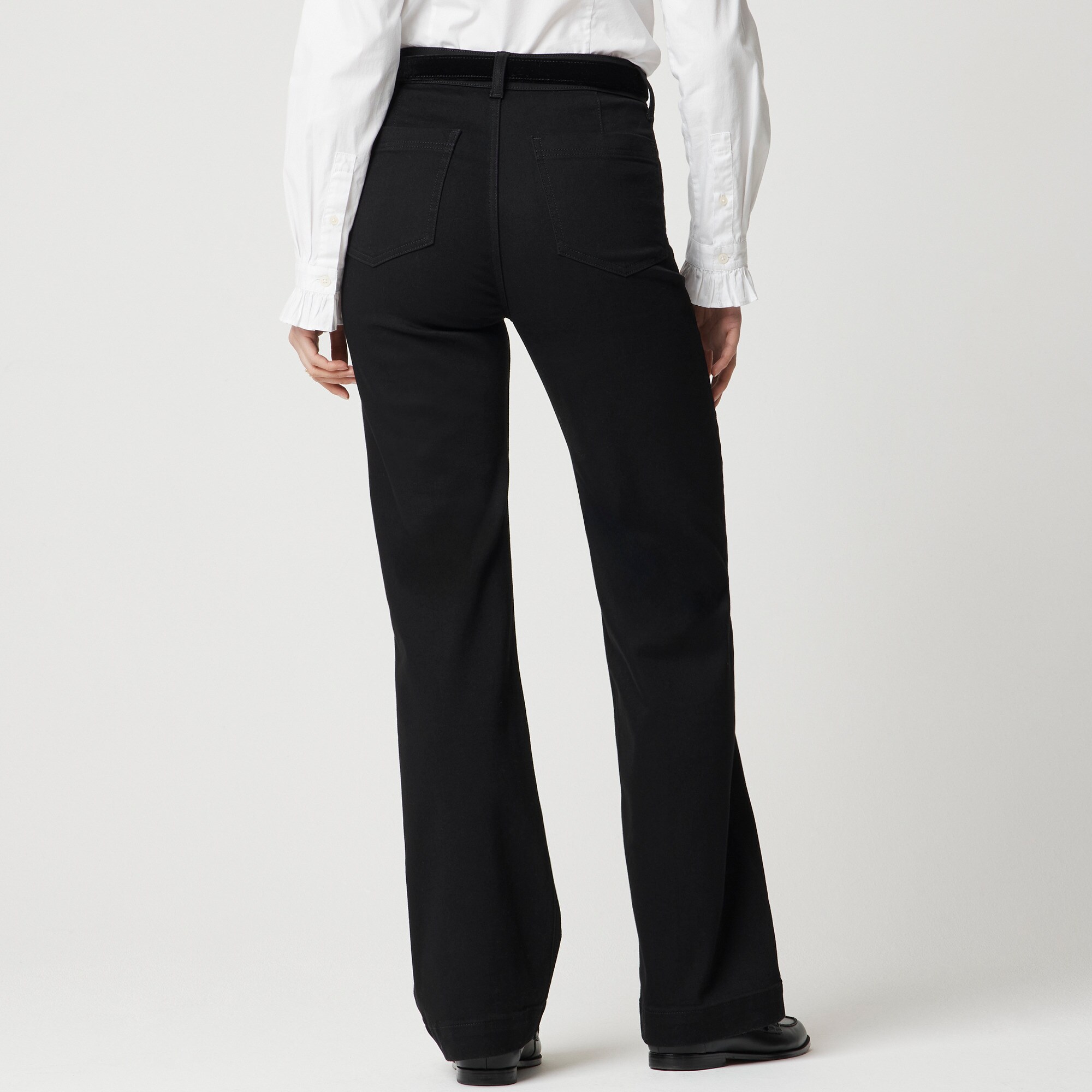 High-rise black trouser jean in all-day stretch