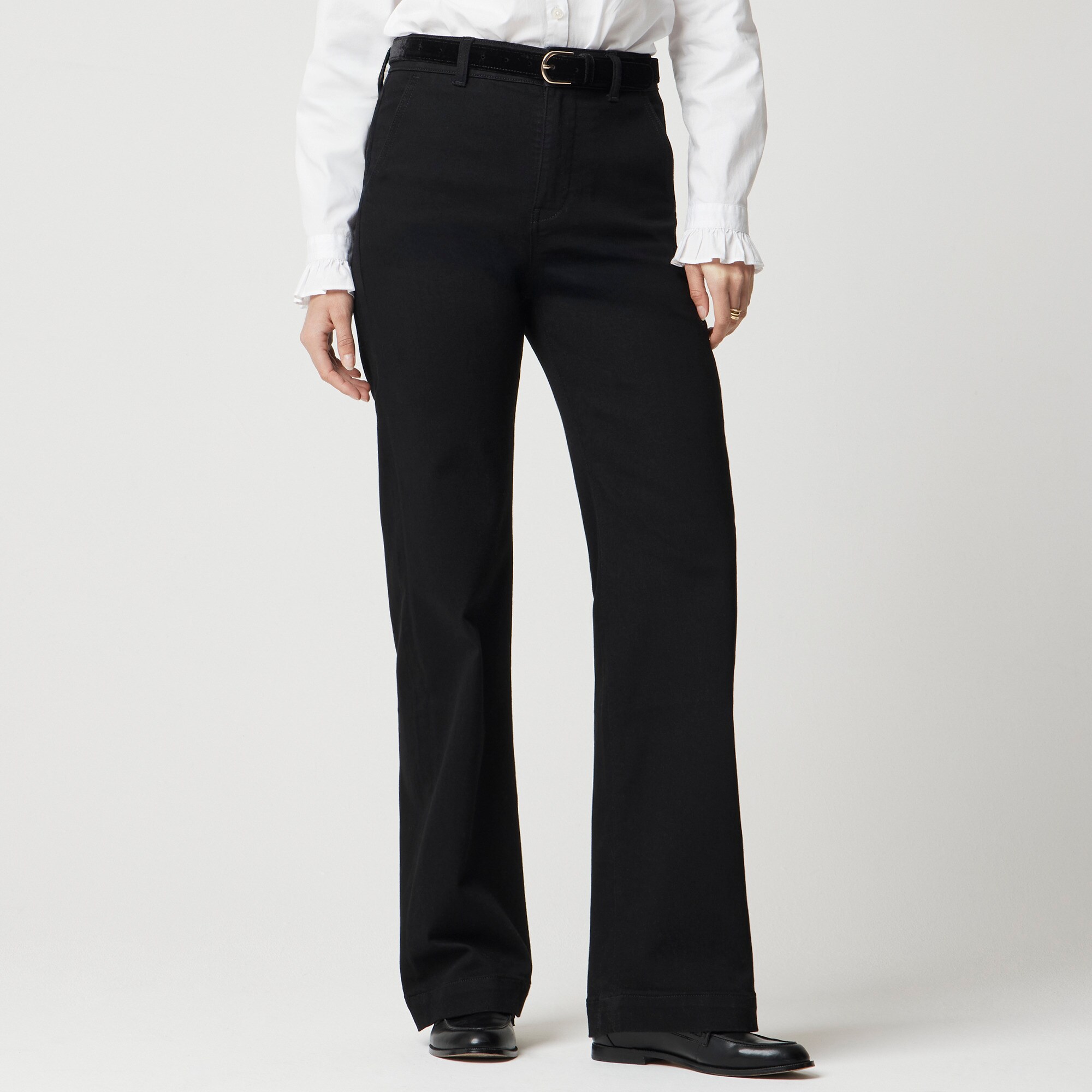 High-rise black trouser jean in all-day stretch