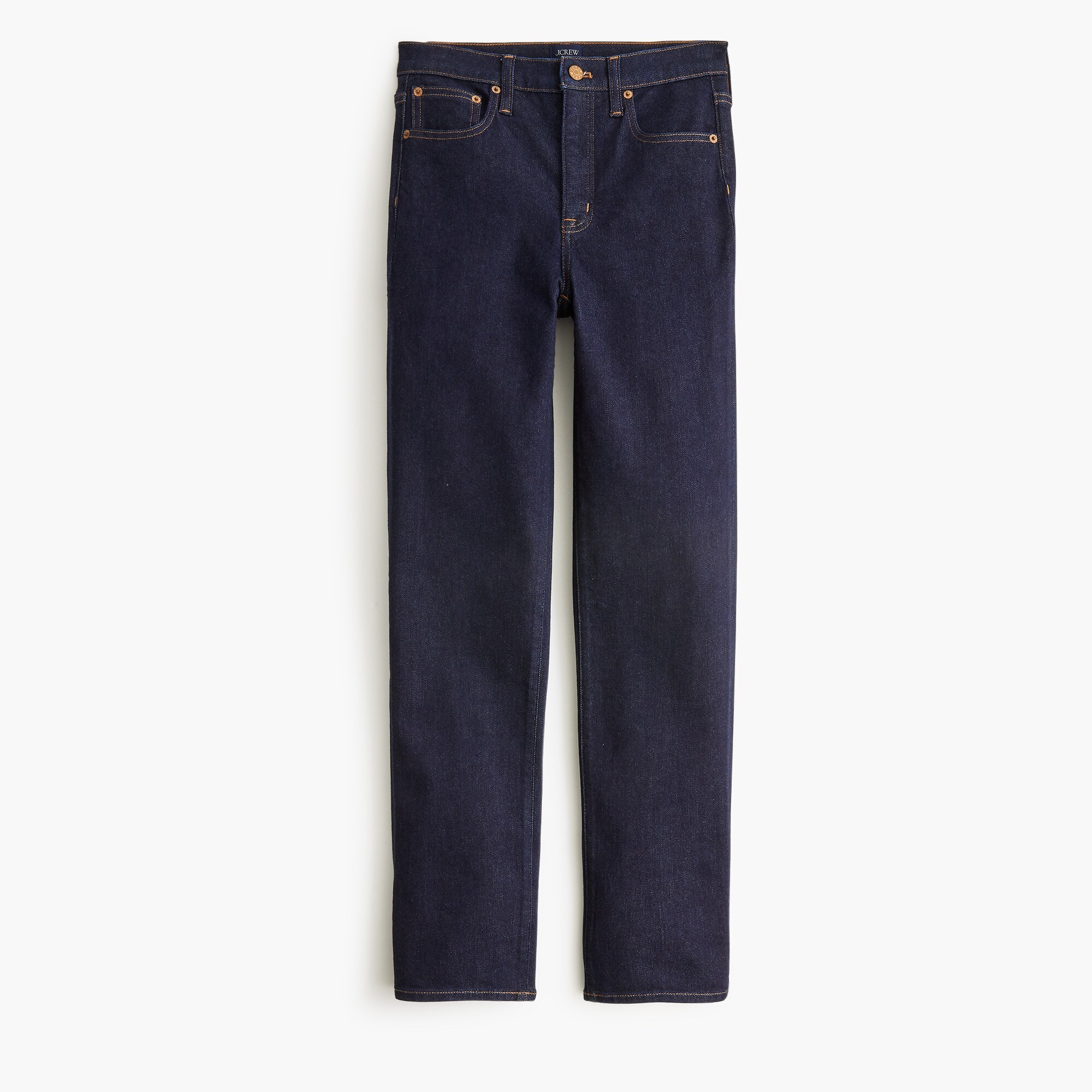 Bleu Foncé FEMME Pantalon Jean droit délavé Longueur de cheville