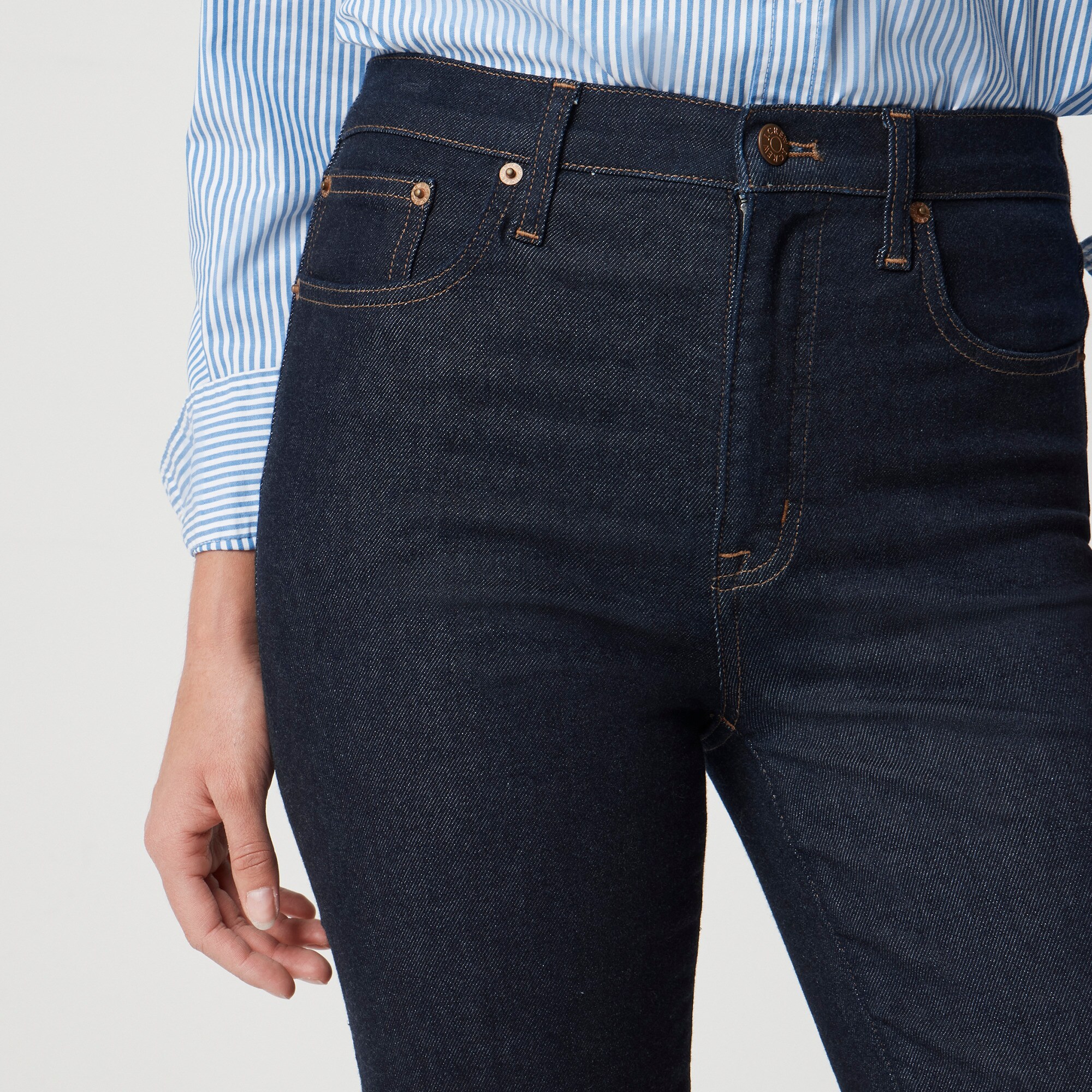 High-rise stovepipe jean in signature stretch+