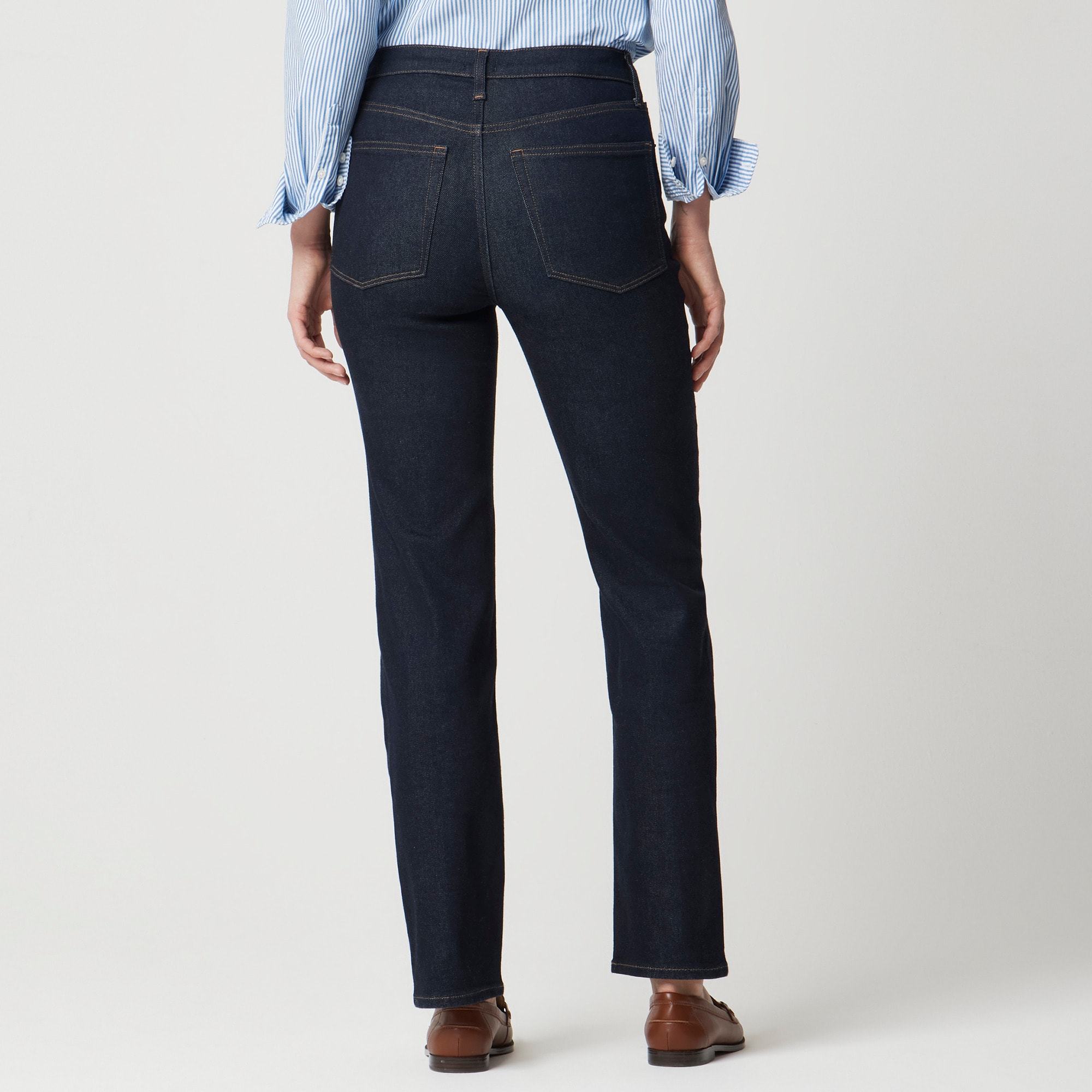 High-rise stovepipe jean in signature stretch+