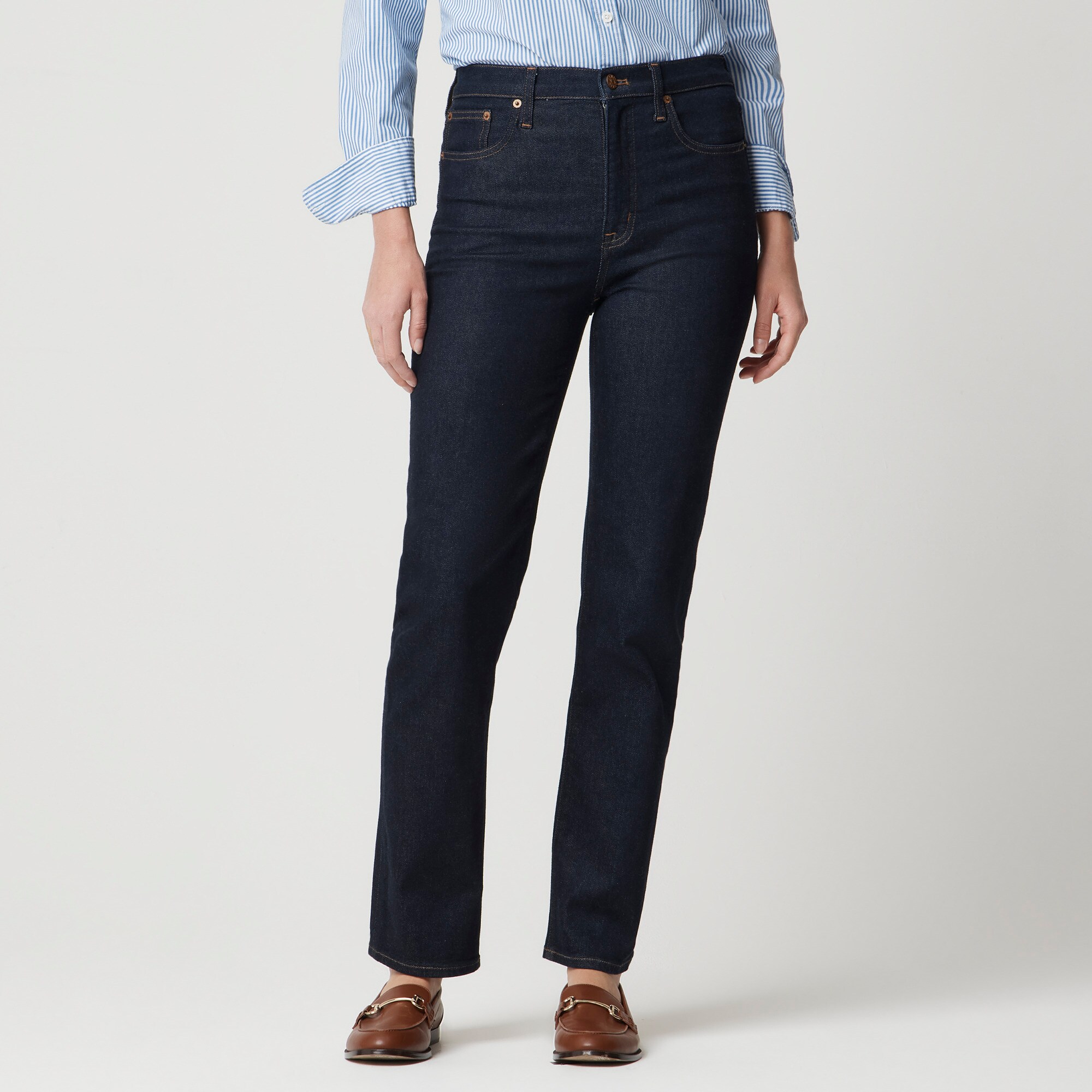 High-rise stovepipe jean in signature stretch+