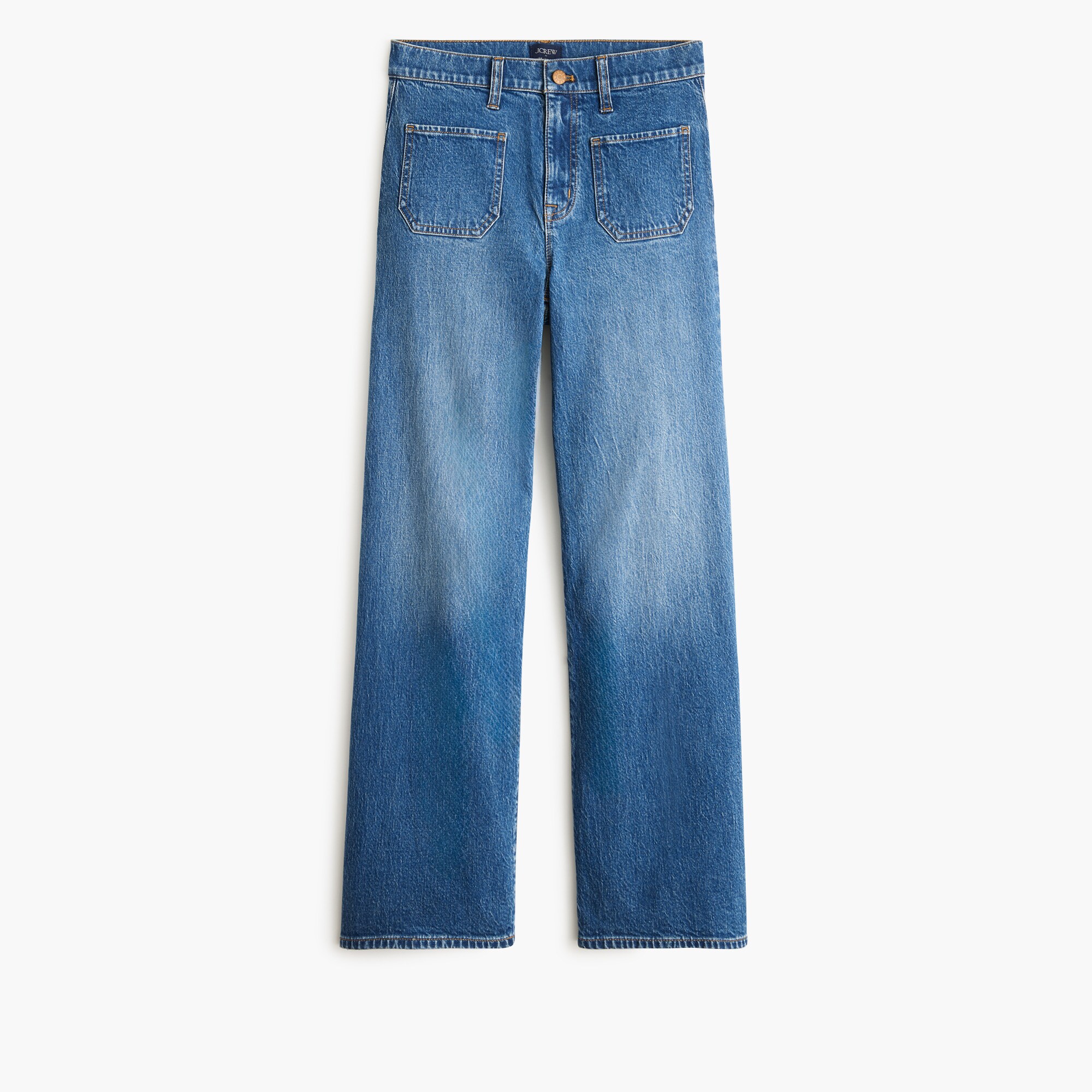 Wide-leg cropped patch-pocket jean in all-day stretch