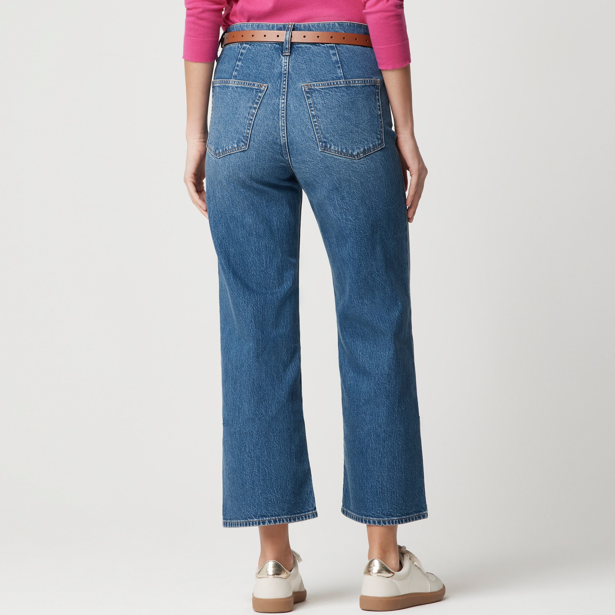 Wide-leg cropped patch-pocket jean in all-day stretch