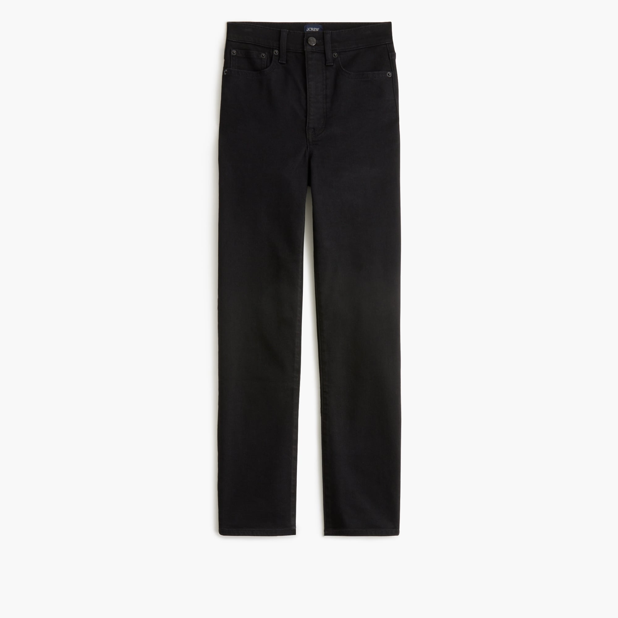  High-rise stovepipe black jean in signature stretch+