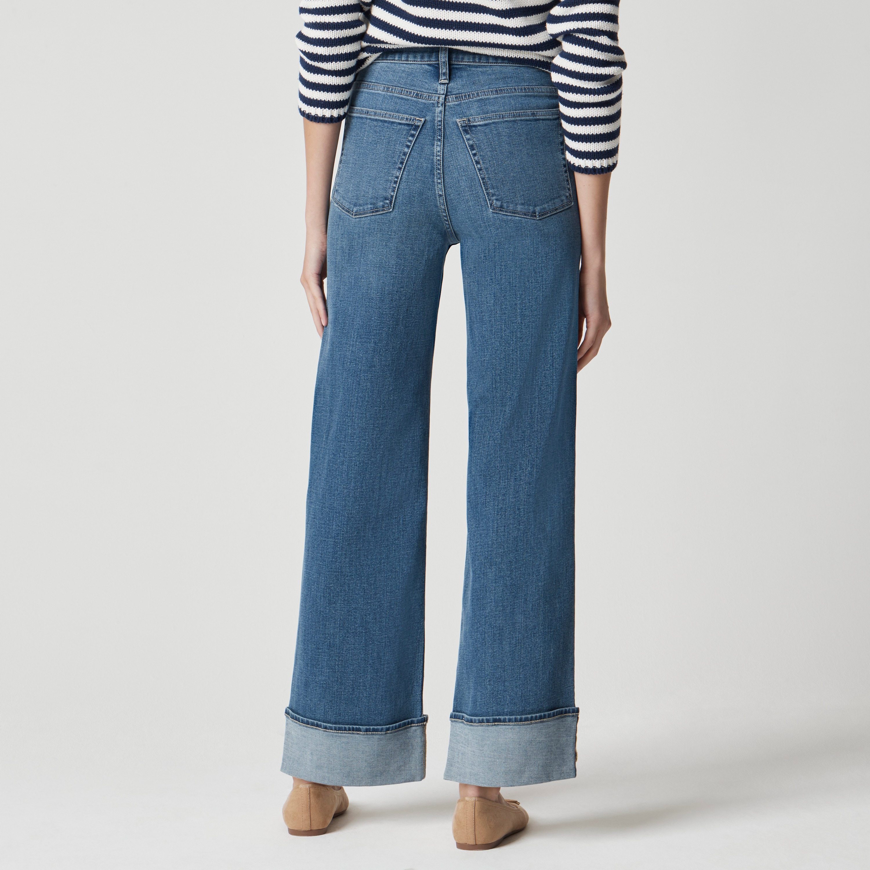Classic Wide-leg Cuffed Jean In All-day Stretch For Women | Factory